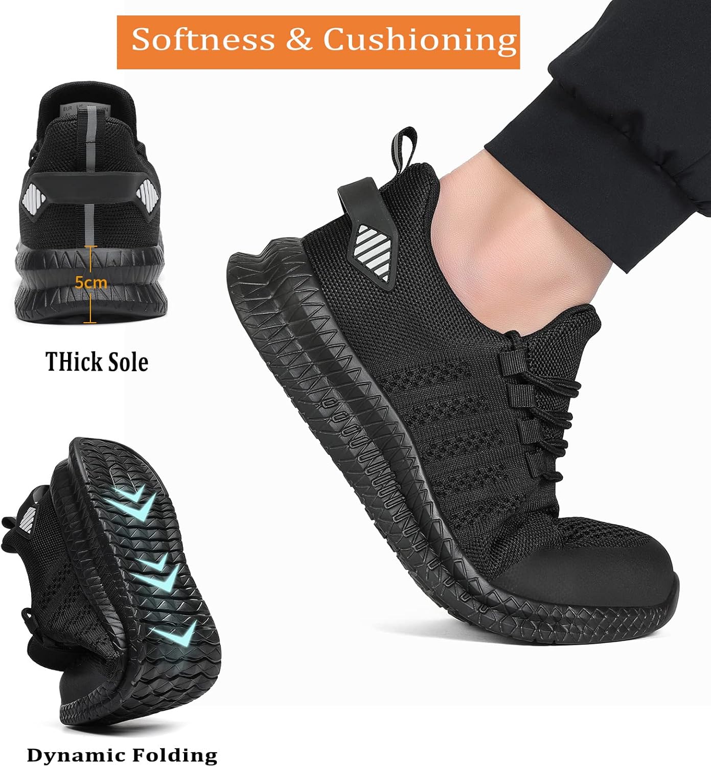 Thumbnail 6 de Men’s and Women’s Steel Toe Work Shoes: Puncture Proof, Slip Resistant Lightweight Safety Sneakers