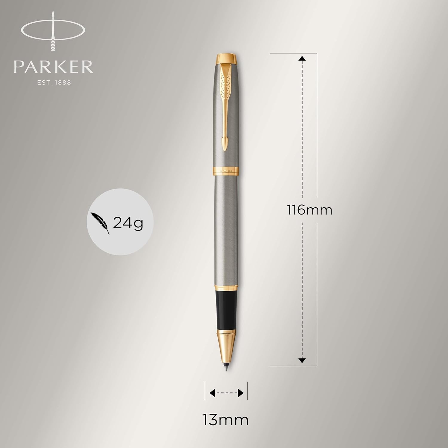 Detalle 1 de Parker IM Bolígrafo Roller | Elegancia en acero inoxidable ✒