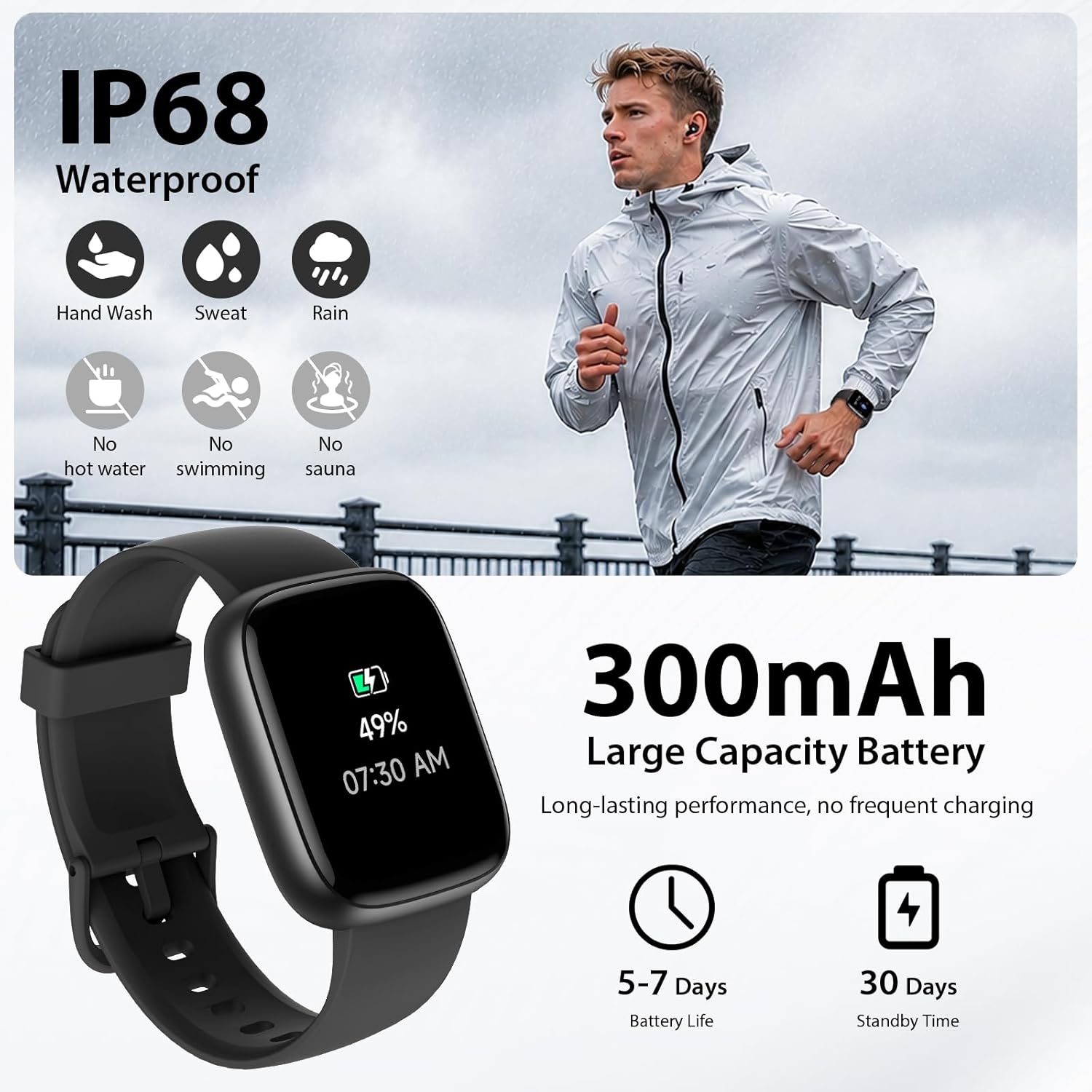 Detalle 2 de Alexa Smart Watch for Men and Women — 1.83" HD Fitness Watch with Bluetooth 5.3 Calling and 110+ Sports