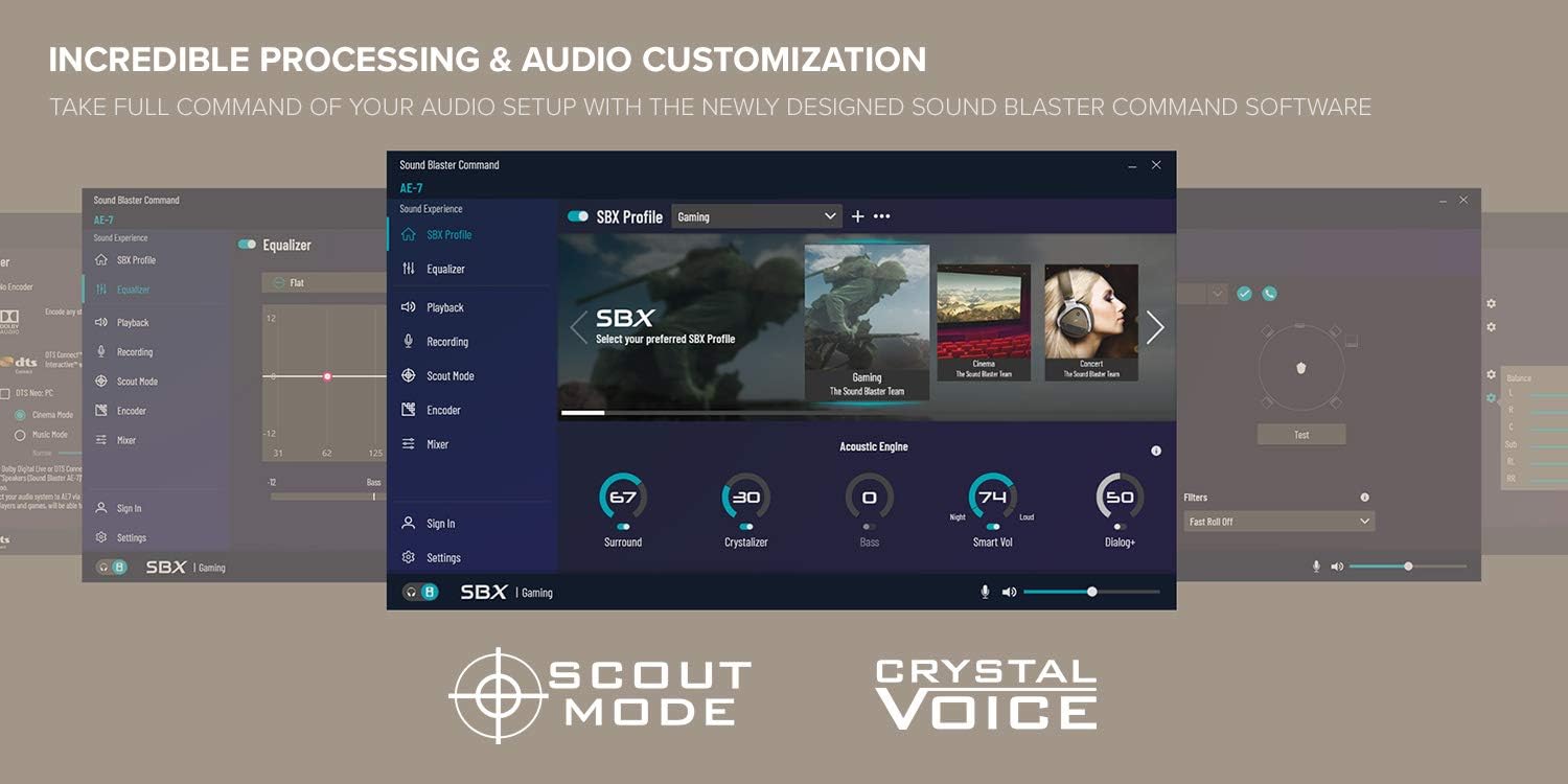 Detalle 1 de Creative Sound Blaster AE-7 SB1800 – karta dźwiękowa PCIe x4, surround 7.1