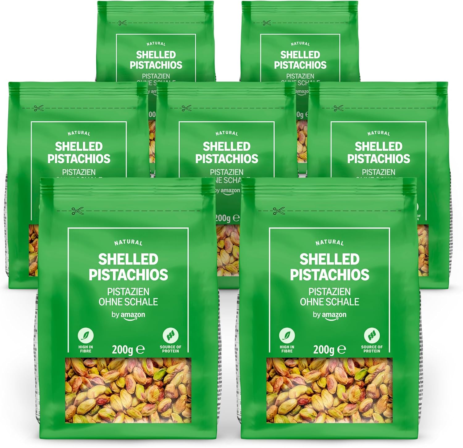Detalle de Pistaches Décortiquées par Amazon – 7 x 200 g, riches en fibres et source de protéines