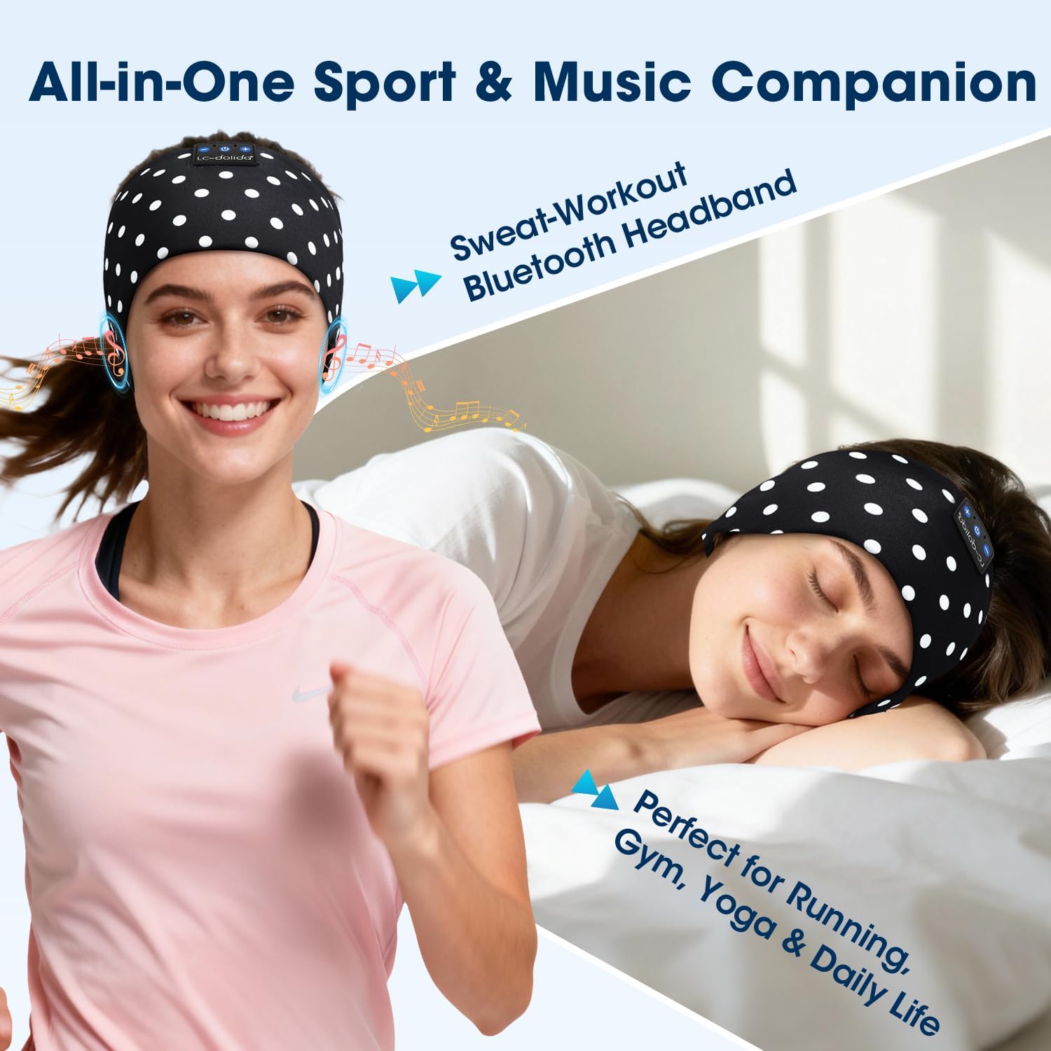 Thumbnail 1 de LC-dolida Schlafkopfhörer Bluetooth Stirnband – Schlafkopfhörer für Sport & Alltag, 15+ Std Laufzeit