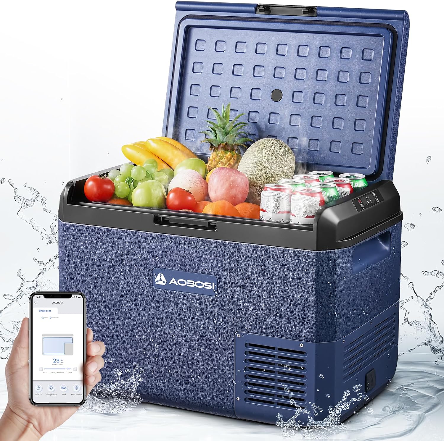 Thumbnail 1 de AAOBOSI Kompressor-Kühlbox 50L – elektrisch 12V/230V, IPX4 spritzwassergeschützt, -20 bis 20°C