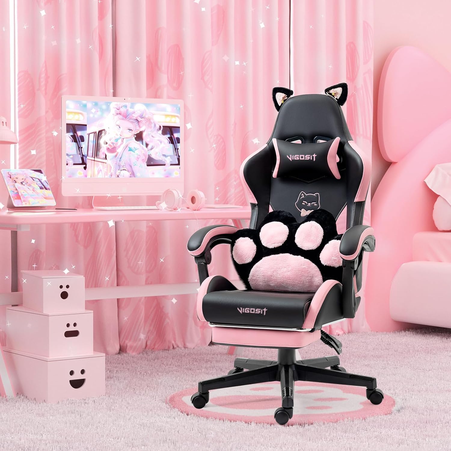 Detalle 2 de Vigosit Katzenpfoten Gaming Stuhl