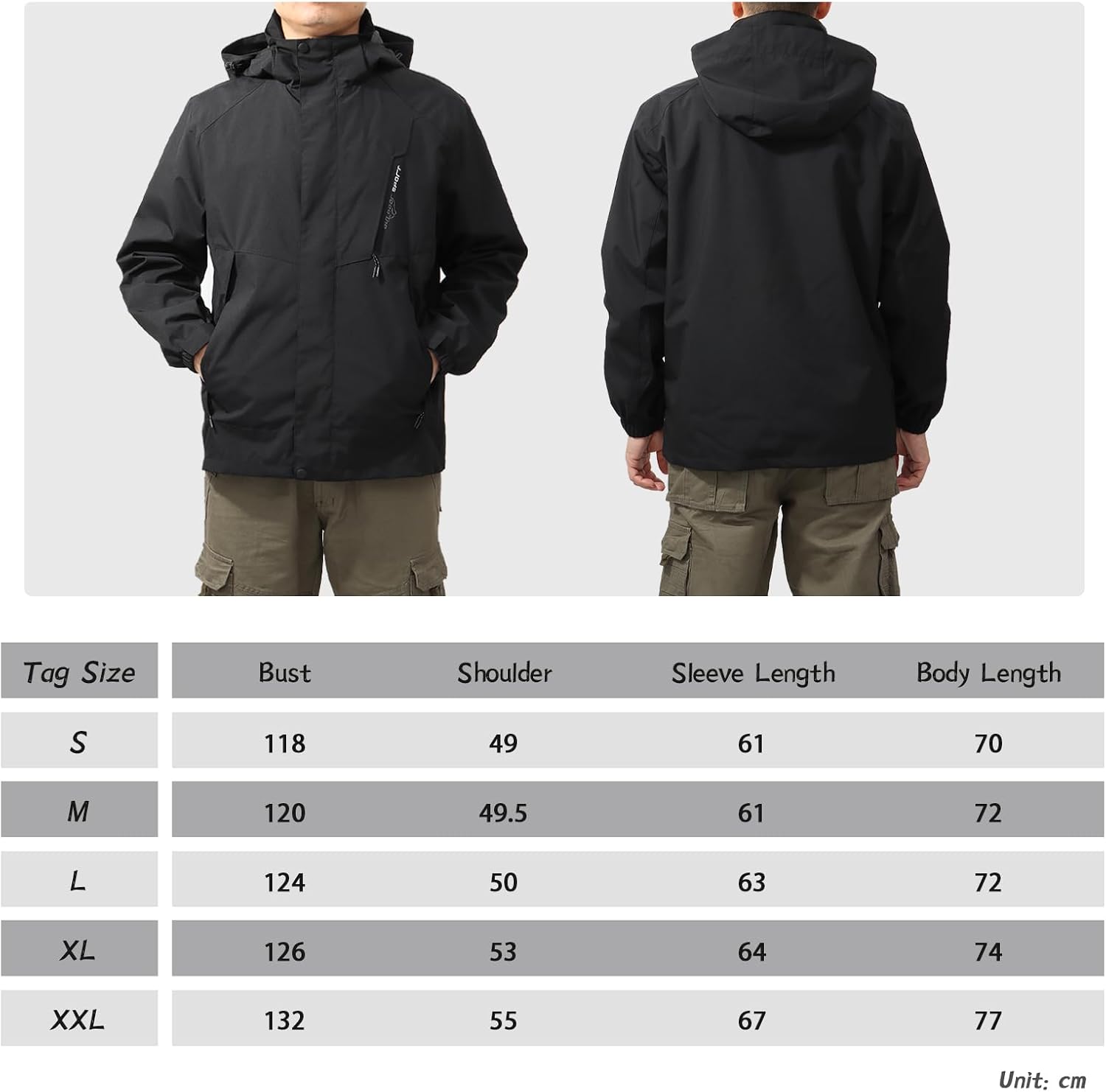 Thumbnail 6 de Jywmsc Veste Imperméable d'extérieur pour Homme — veste de randonnée légère et coupe-vent