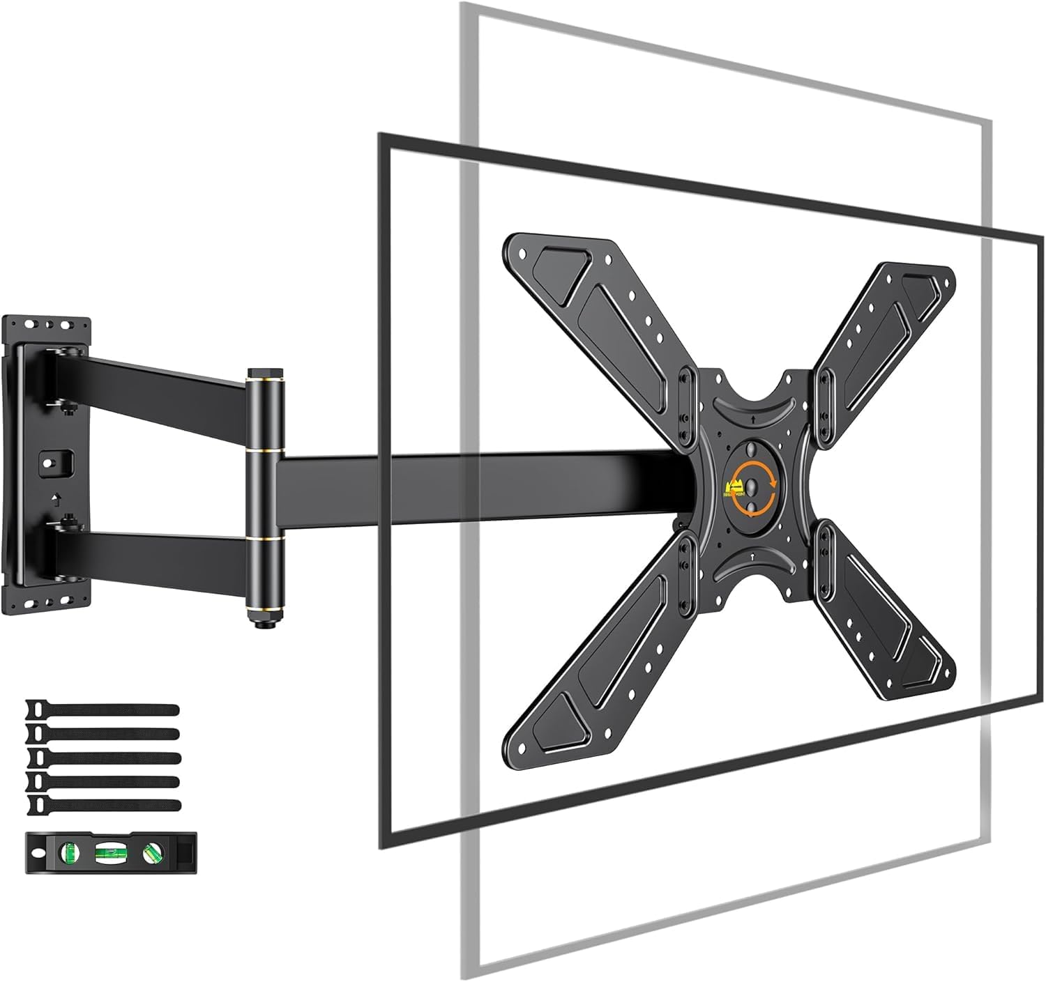 Detalle de FORGING MOUNT Full Motion Corner TV Wall Mount (32–75 in, up to 110 lbs) with 33" Extension and Portrait/Landscape Rotation