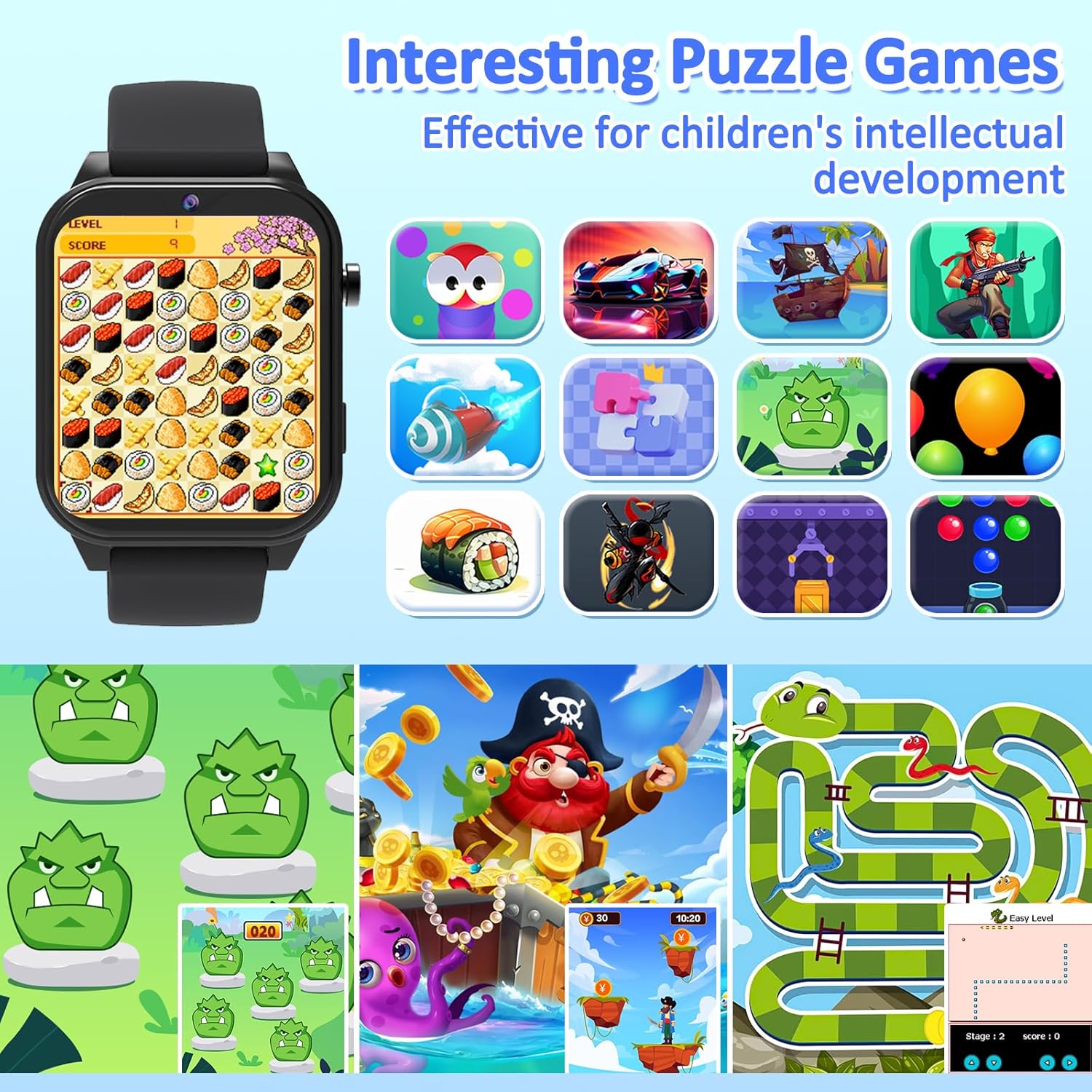 Thumbnail 4 de Kaacly Kids Smart Watch for Girls & Boys (Black) with 1.83-inch DIY Face, Steps Counter & Sleep Monitoring