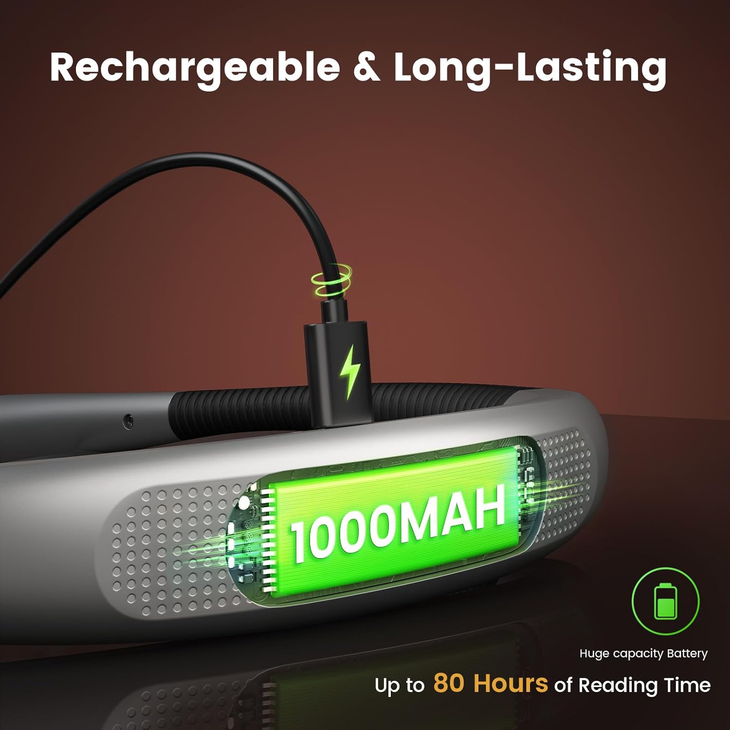 Thumbnail 3 de Glocusent Lampe de Lecture de Cou Rechargeable — Liseuse LED à 3 températures et 6 niveaux, pour lit et tricot