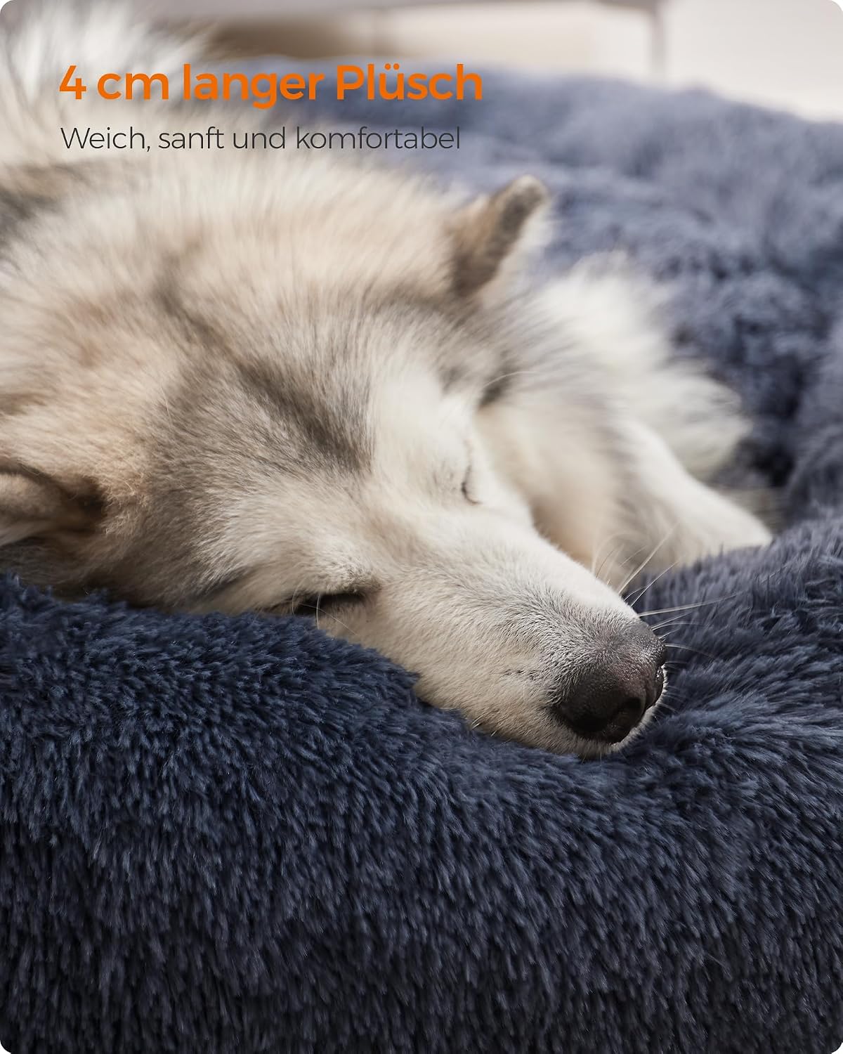Detalle 2 de Feandrea Hundebett flauschig 140 cm Donut Kissen