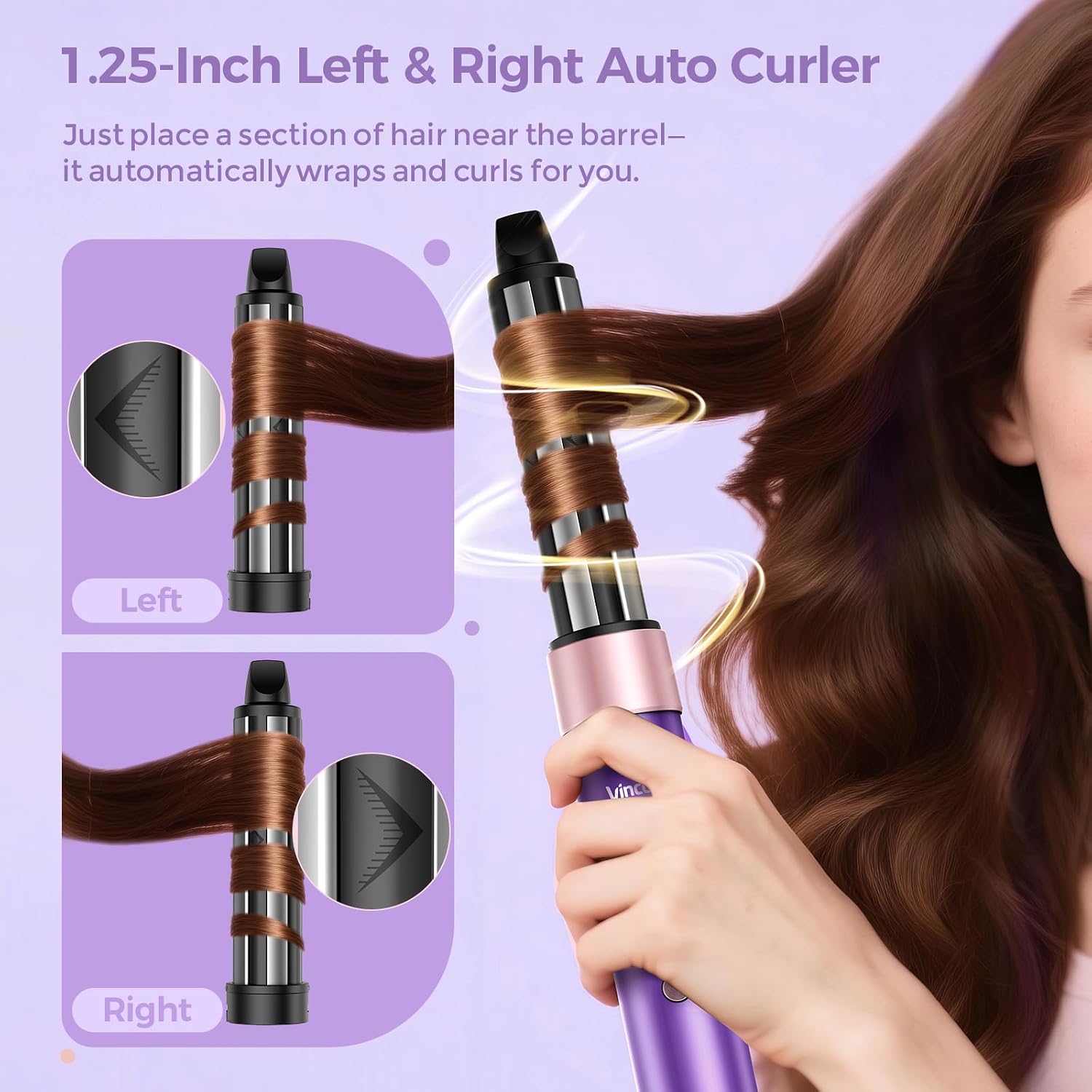 Thumbnail 4 de Vincofy 7-in-1 Blow Dryer Brush Set: All-in-One Hot Air Styler for Fast Drying, Curling, Straightening & Volumizing (Lilac)
