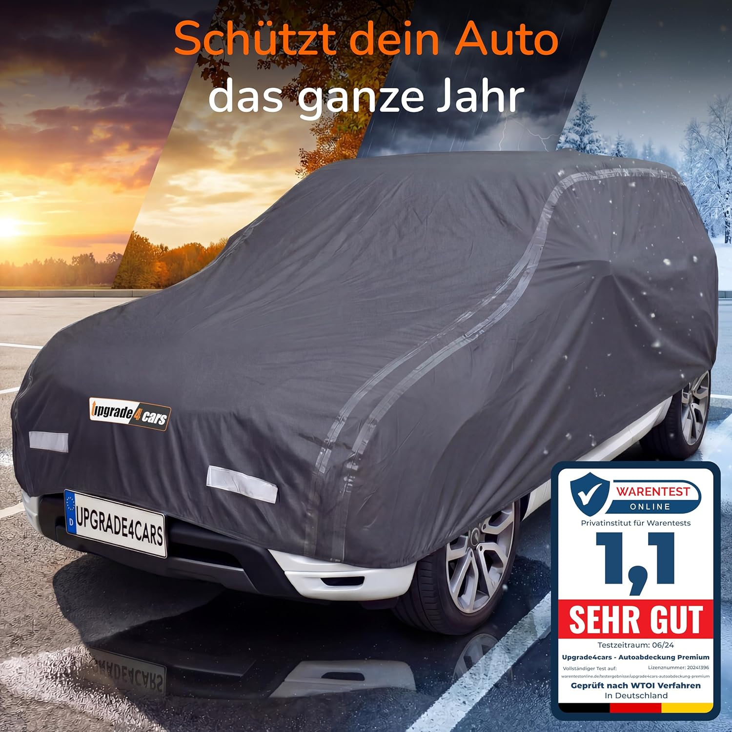 Detalle de Upgrade4cars Premium Autoabdeckung Outdoor Vollgarage M (455 × 190 × 150 cm)