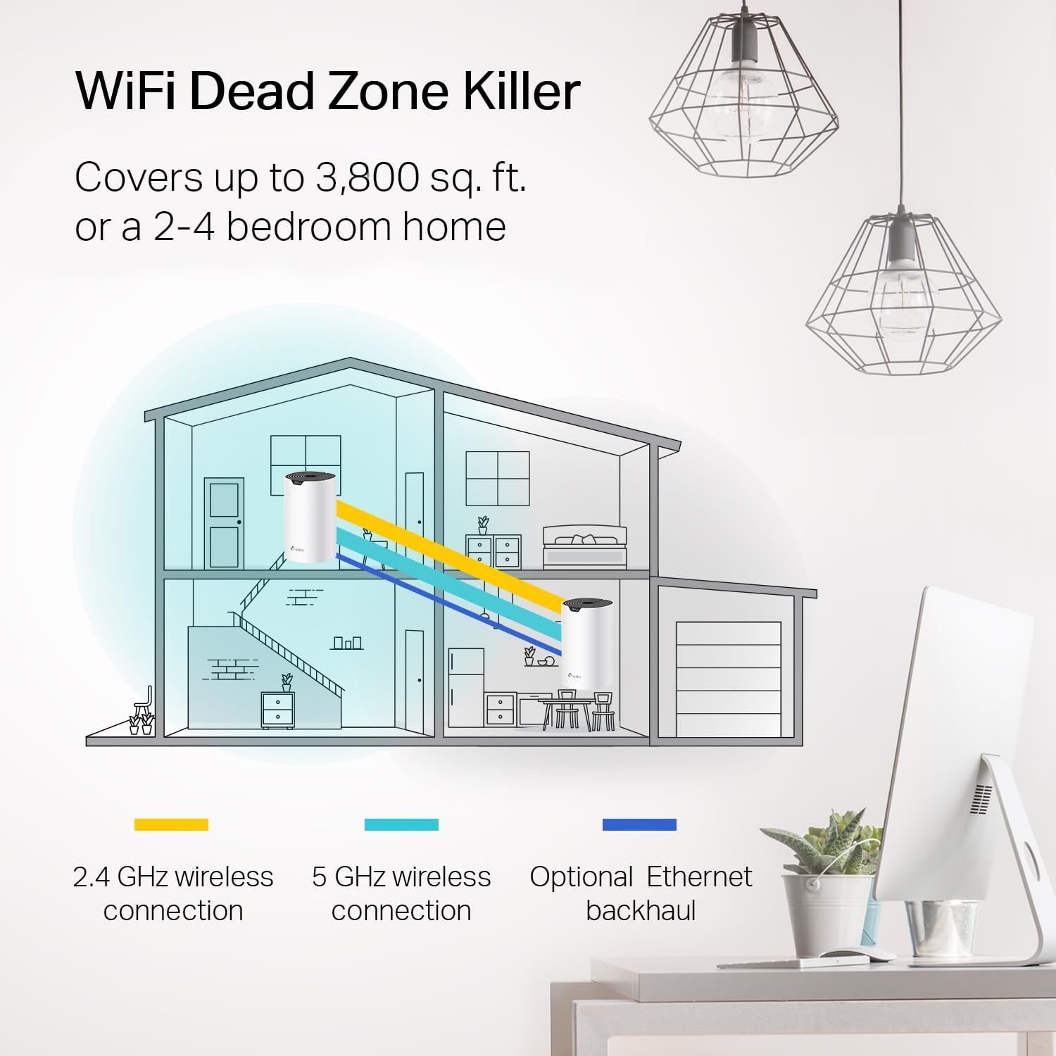 Detalle 2 de TP-Link Deco S4 Whole Home Mesh WiFi System (Deco S4 2-Pack) — AC1900, up to 3,800 sq. ft. coverage