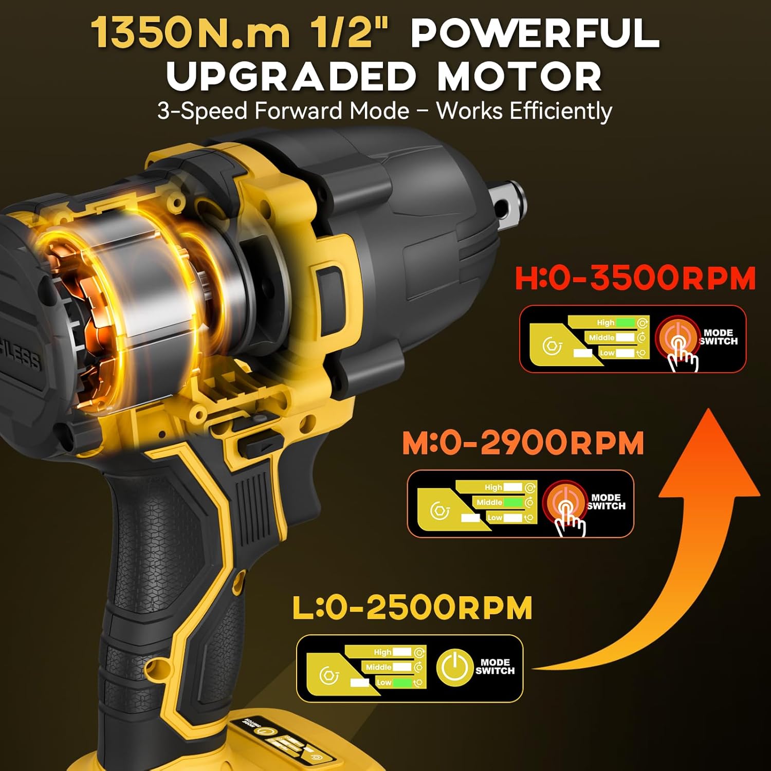 Detalle 2 de 900Ft-lbs Impact Wrench 1/2" Cordless