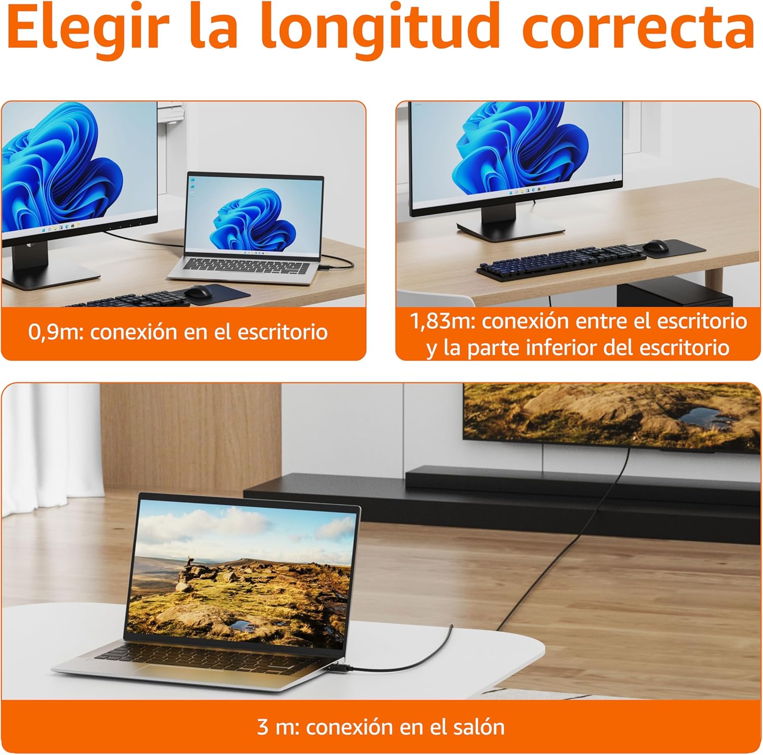 Thumbnail 4 de Amazon Basics Cable DisplayPort a HDMI 1,83 m