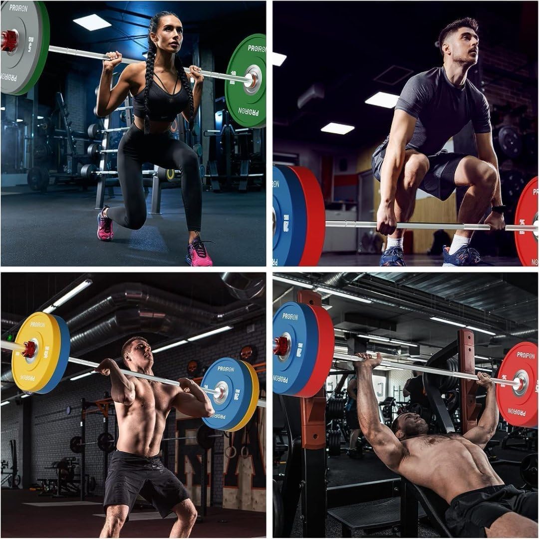 Thumbnail 6 de PROIRON Olympic 2" Solid Rubber Bumper Plates – 5–25kg (Single or Pair) with 50mm Bore