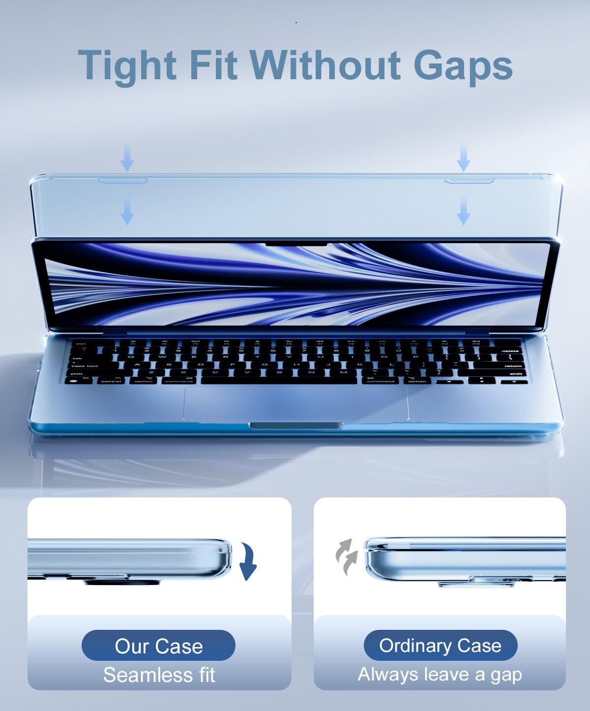 Thumbnail 4 de GPXIIZ Hartschalen-Hülle für MacBook Air 13,6 Zoll (2022–2026) – transparentes Snap-Case Kristall Hellblau