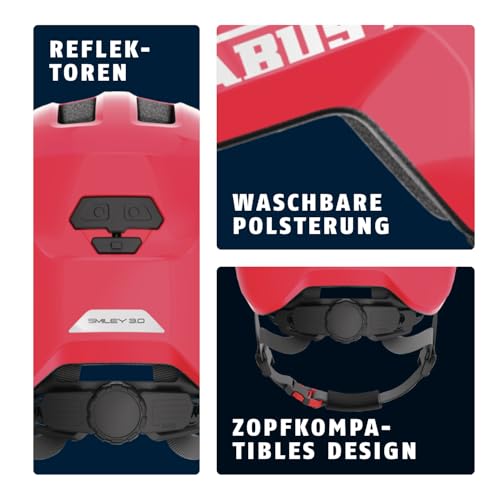 Thumbnail 4 de ABUS Unisex Fahrradhelm Rot (Shiny Red), Größe M (50-55 cm) – Sicherheit und Komfort für kleine Radfahrer