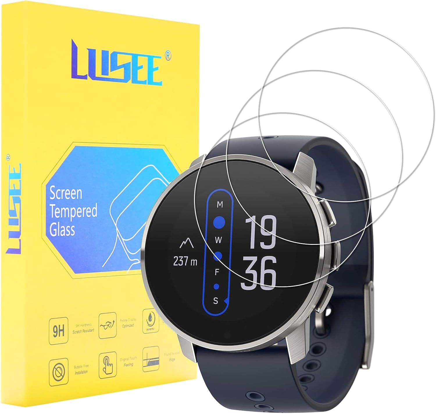 Detalle de Lusee Screen Protector for Suunto 9 Peak—Tempered Glass, 3-Pack
