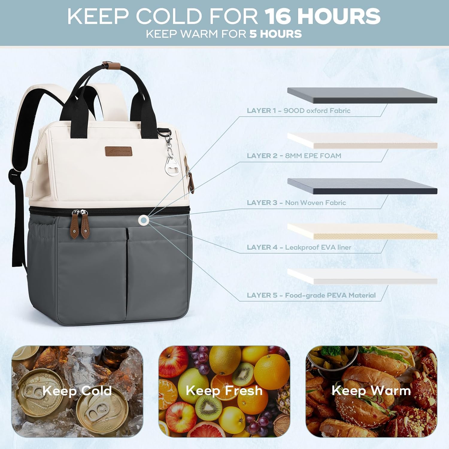 Thumbnail 1 de Maelstrom Cooler Backpack: 36-Can Insulated Dual-Deck Portable Cooler Bag