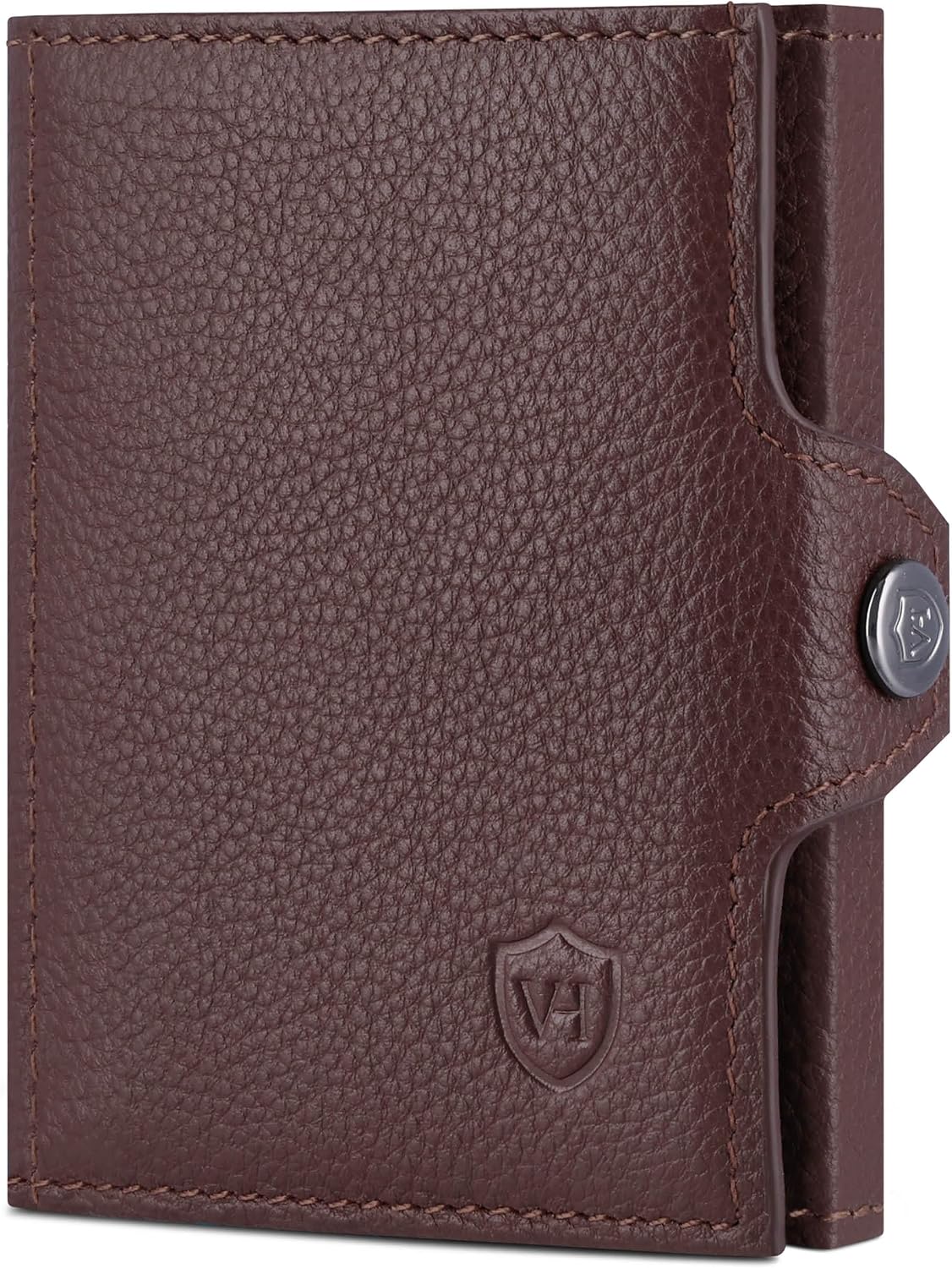 Detalle de VON HEESEN Slim Wallet mit Münzfach & RFID-Schutz – Kompakte Geldbörse aus Nappa-Leder