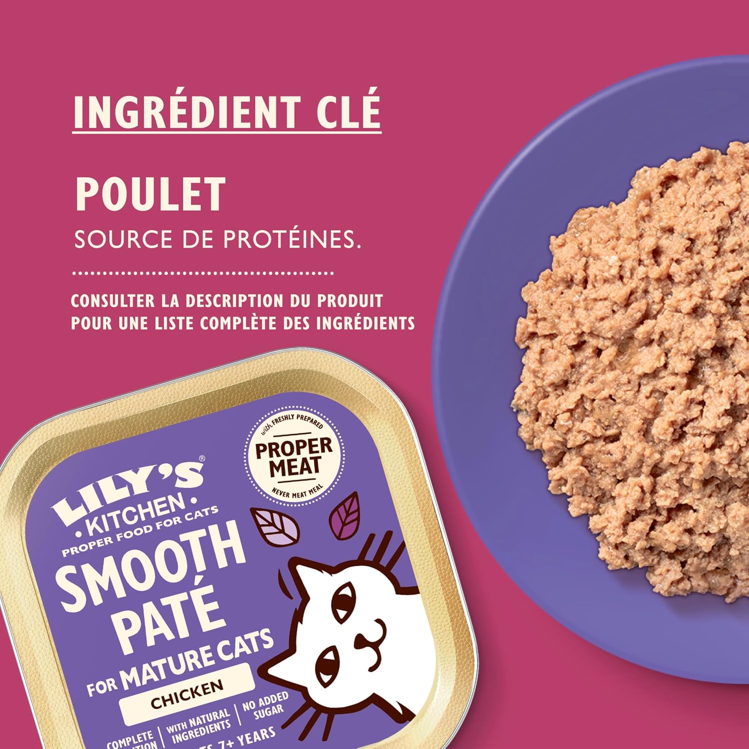 Thumbnail 1 de Lily’s Kitchen Pâté au Poulet en barquette alimentaire complète pour chats matures (19 x 85 g)