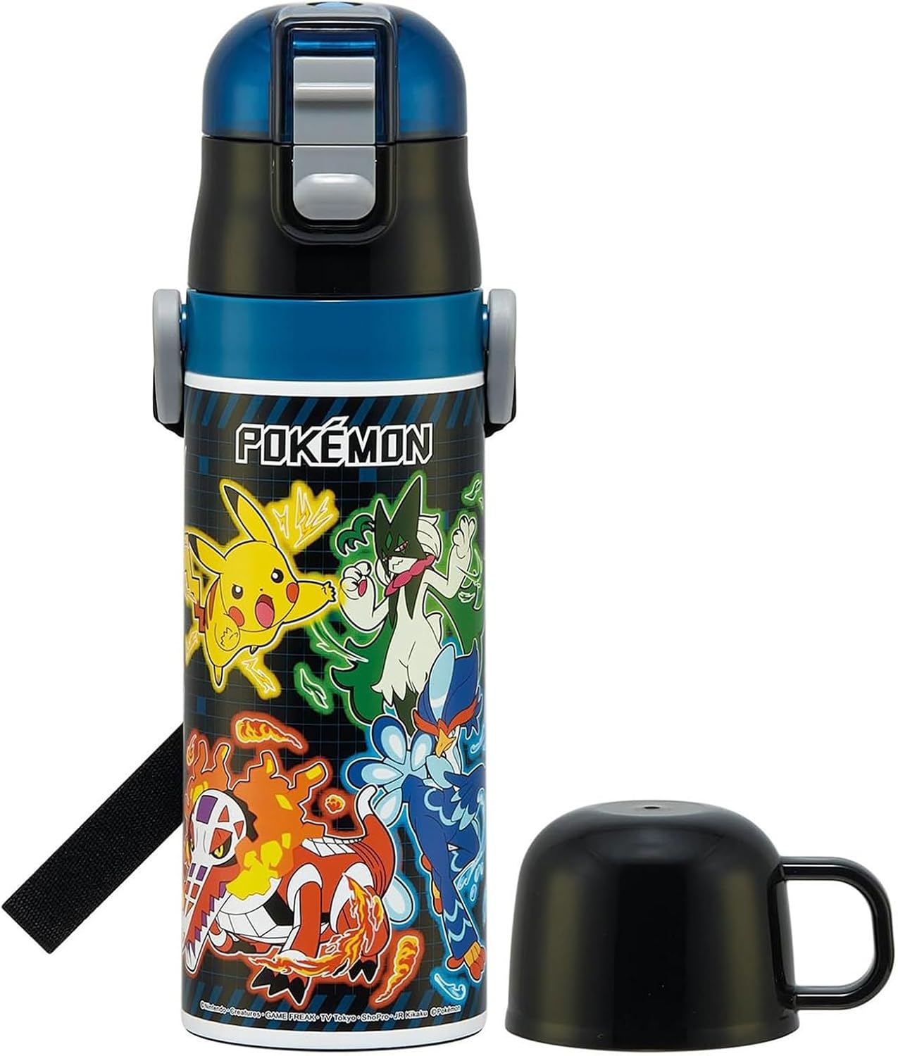 Detalle de スケーター SKDC4-A 子ども用ステンレスボトル 2WAY 直飲み470ml・コップ飲み430ml
