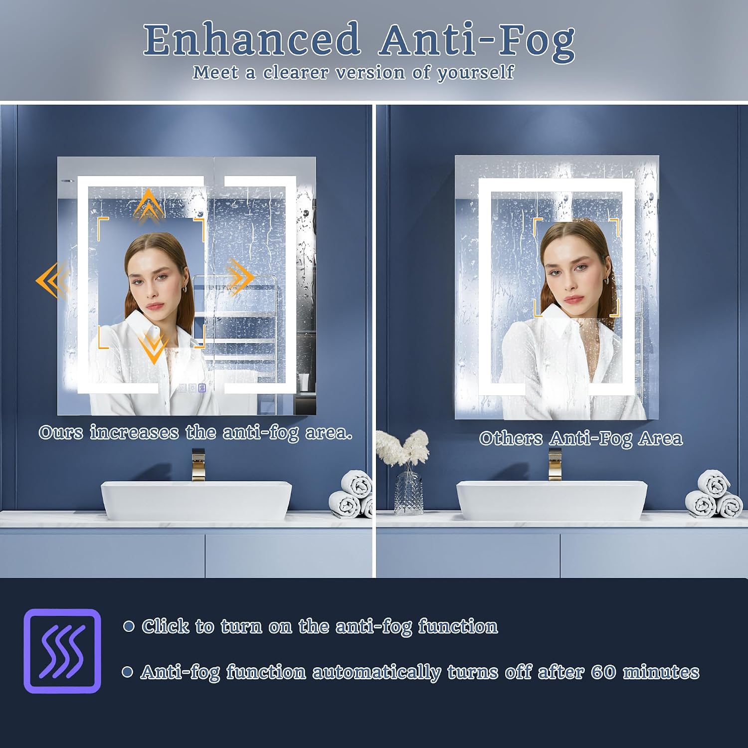 Detalle de ExBrite LED Lighted Bathroom Medicine Cabinet with Mirror, 30 x 30 Inch