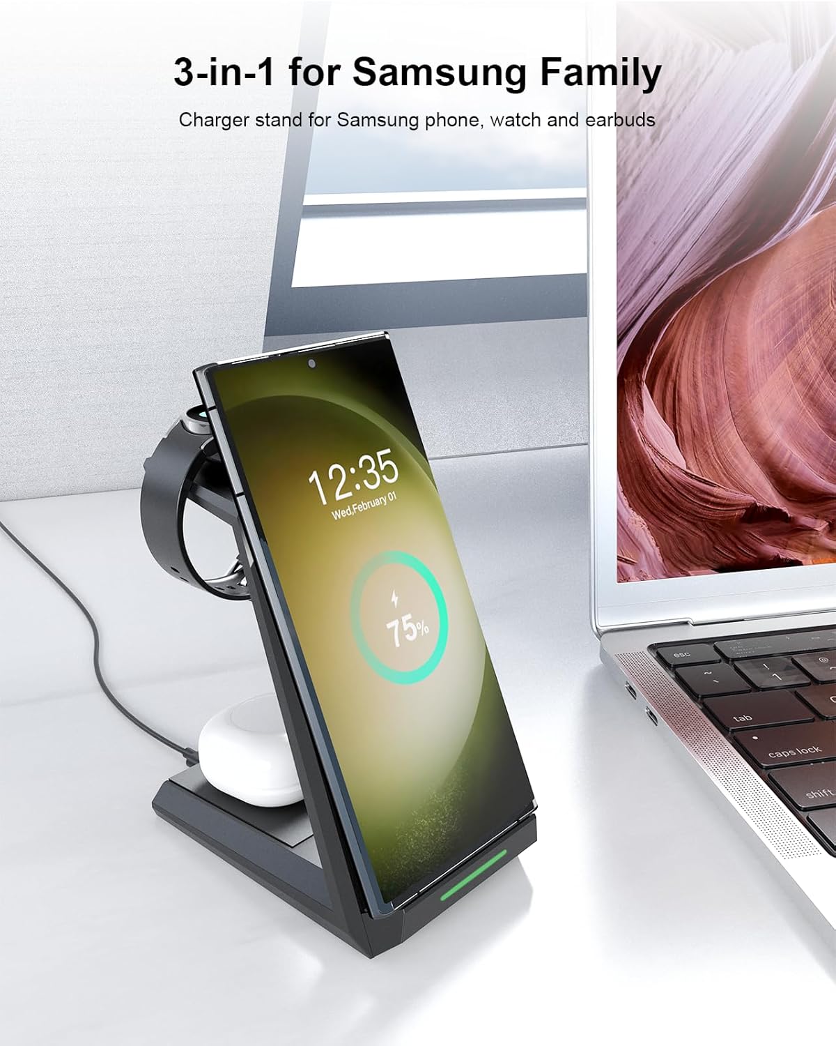 Thumbnail 3 de Samsung S25 Ultra 3‑in‑1 Wireless Charger