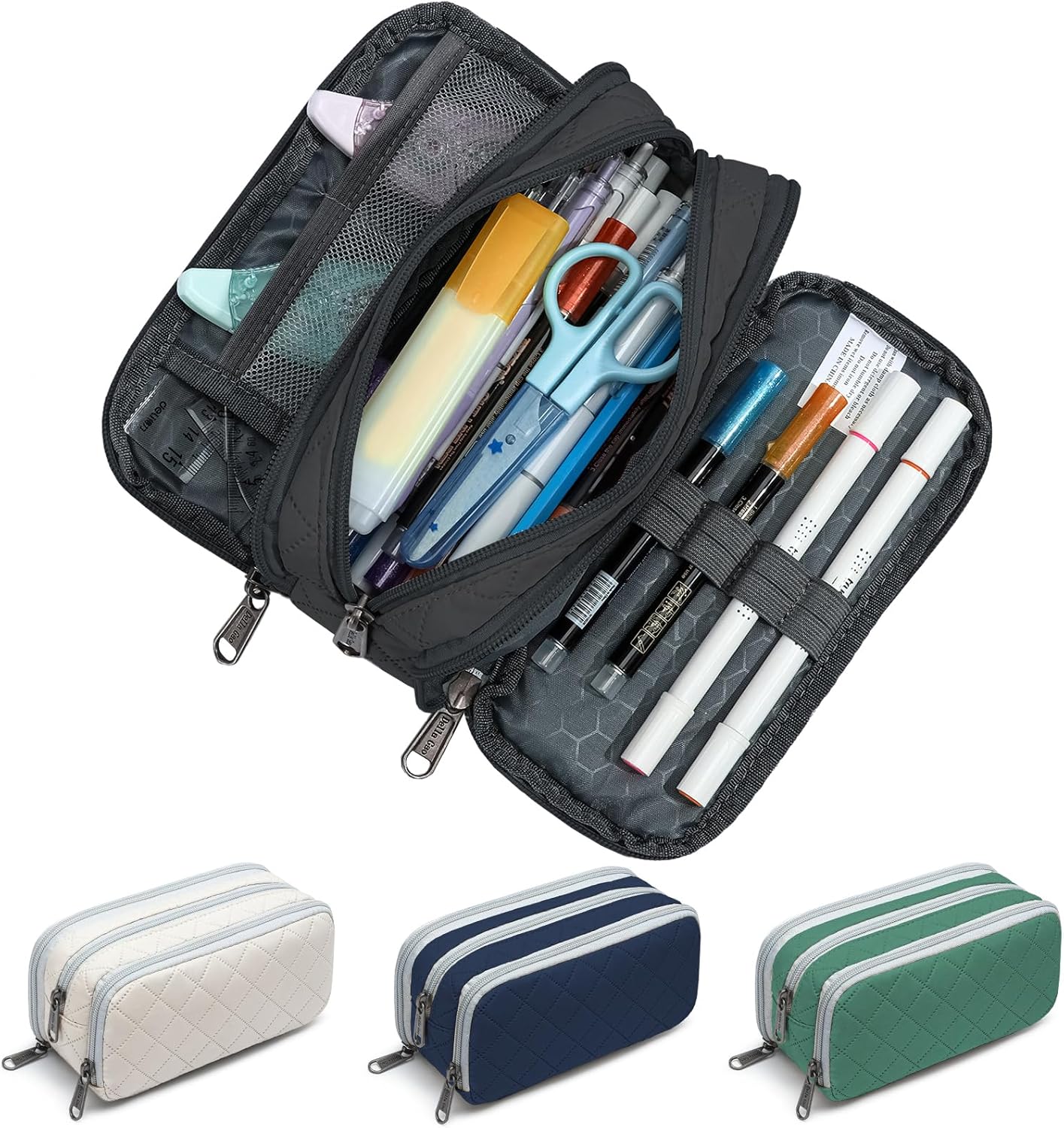 Thumbnail 6 de Della Gao Large Pencil Case, 3-Compartment 1 Pencil Pouch ✏️