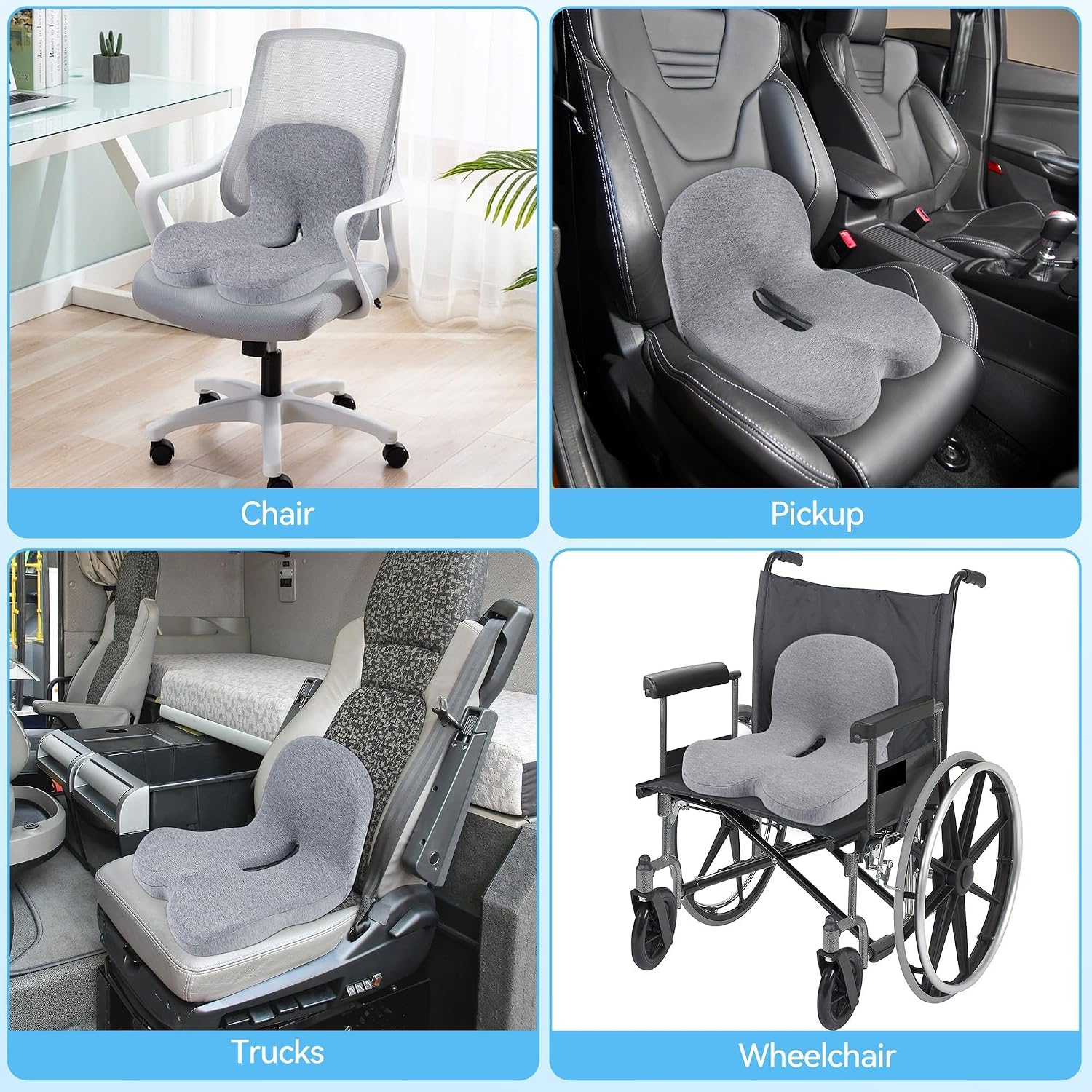 Thumbnail 6 de jpinlr L-Shaped Memory Foam Seat Cushion for Truck, Car, and Office Chairs