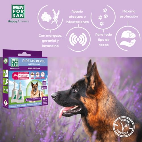 Thumbnail 2 de MENFORSAN Pipetas Anti-Insectos para Perros con Margosa, Geraniol y Lavandino (2 unidades, 1,5 ml cada una)
