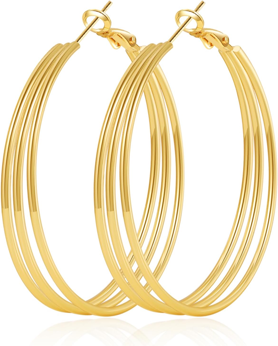 Thumbnail 6 de Senteria Gold-Plated Hoop Earrings with 925 Sterling Silver Posts