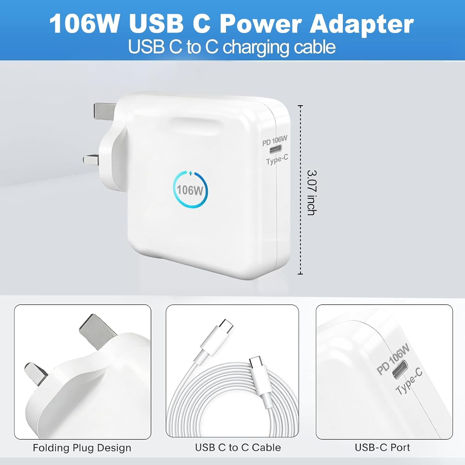 Thumbnail 6 de FiveBox 106W USB-C Super Fast Charger for MacBook Pro/Air, iPad Pro and USB-C laptops