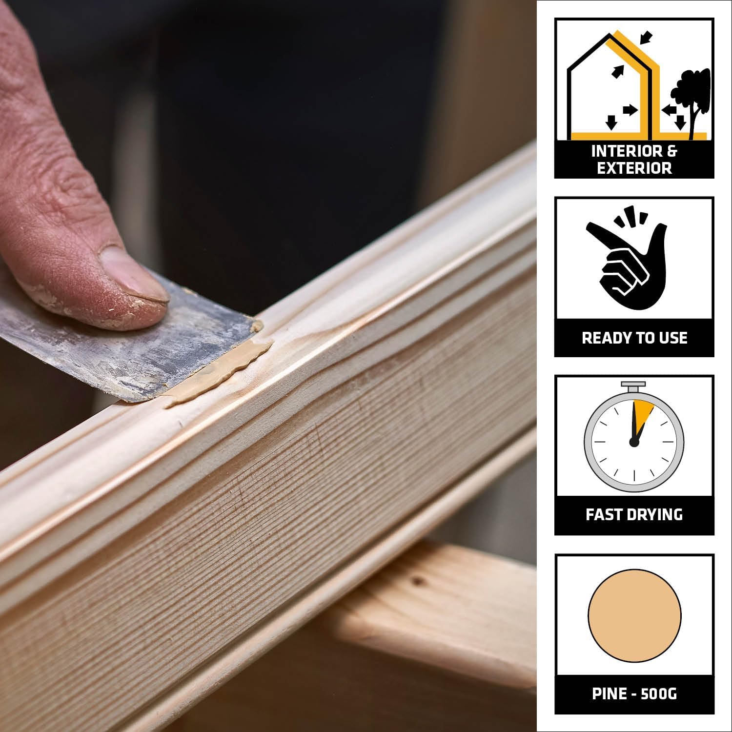 Thumbnail 1 de Everbuild 2-Part High Performance Wood Filler – Pine, 500g
