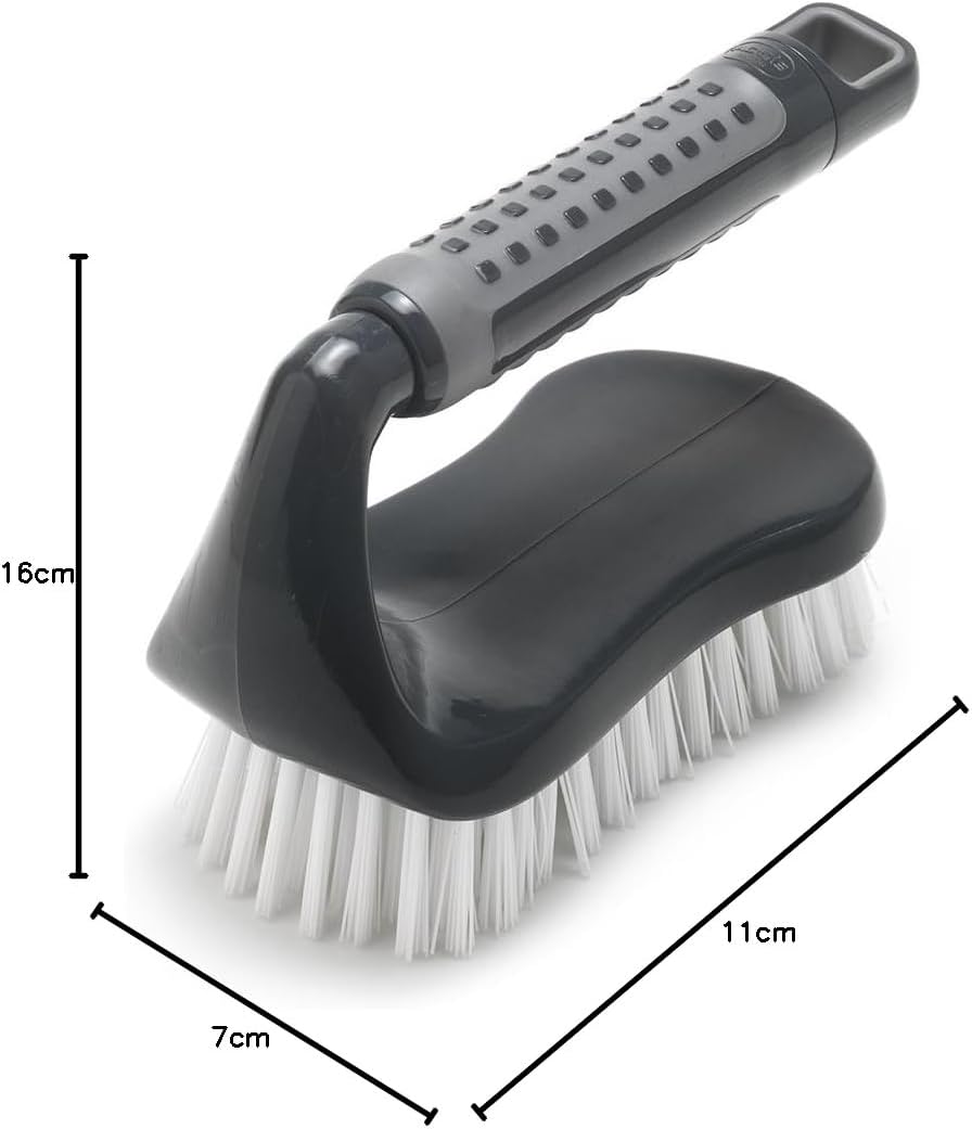 Detalle de Addis ComfiGrip Floor Scrub Brush with Iron Handle (517700) – Steel‑handled cleaning tool for tough grime