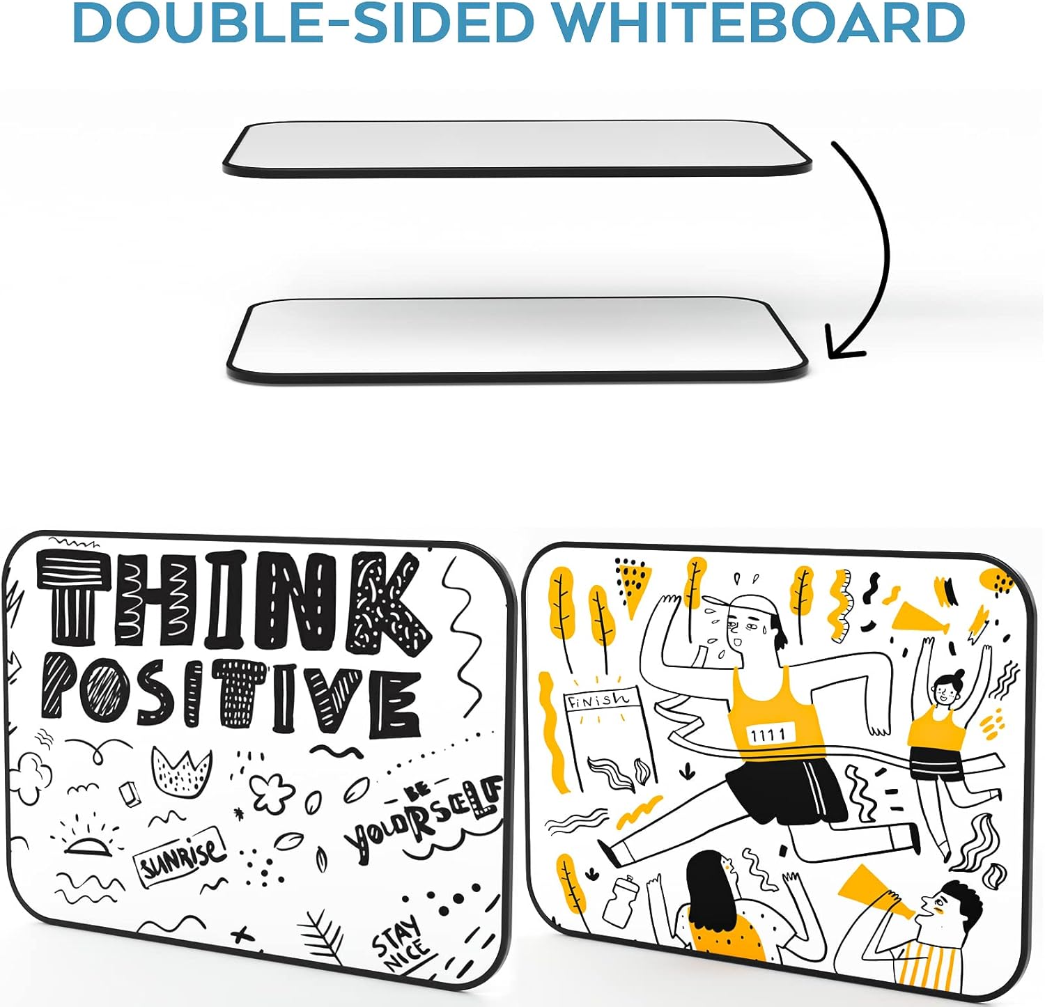 Detalle de Nicpro A4 Magnetic Double-Sided Dry Erase Whiteboard Set with 8 Pens and Eraser (21 x 30 cm)