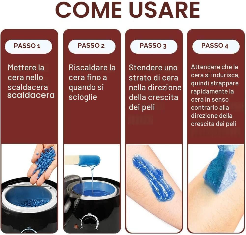 Detalle de Leaflai 4 aromi cera depilatoria, 4 x 100 g