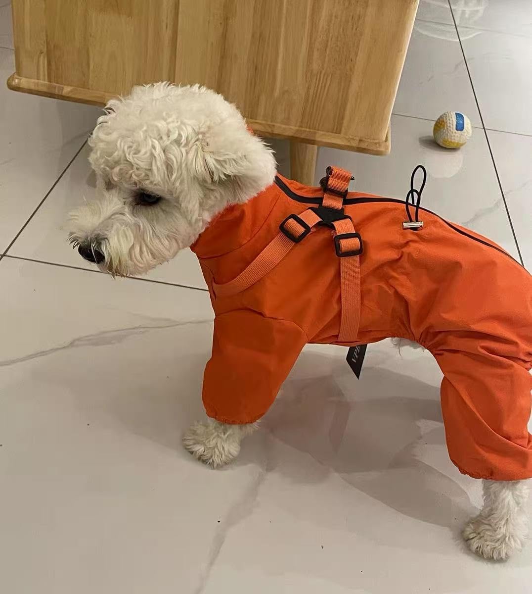 Thumbnail 6 de Mile High Life Waterproof Dog Raincoat, XS Orange with Harness – Full Coverage & Reflective