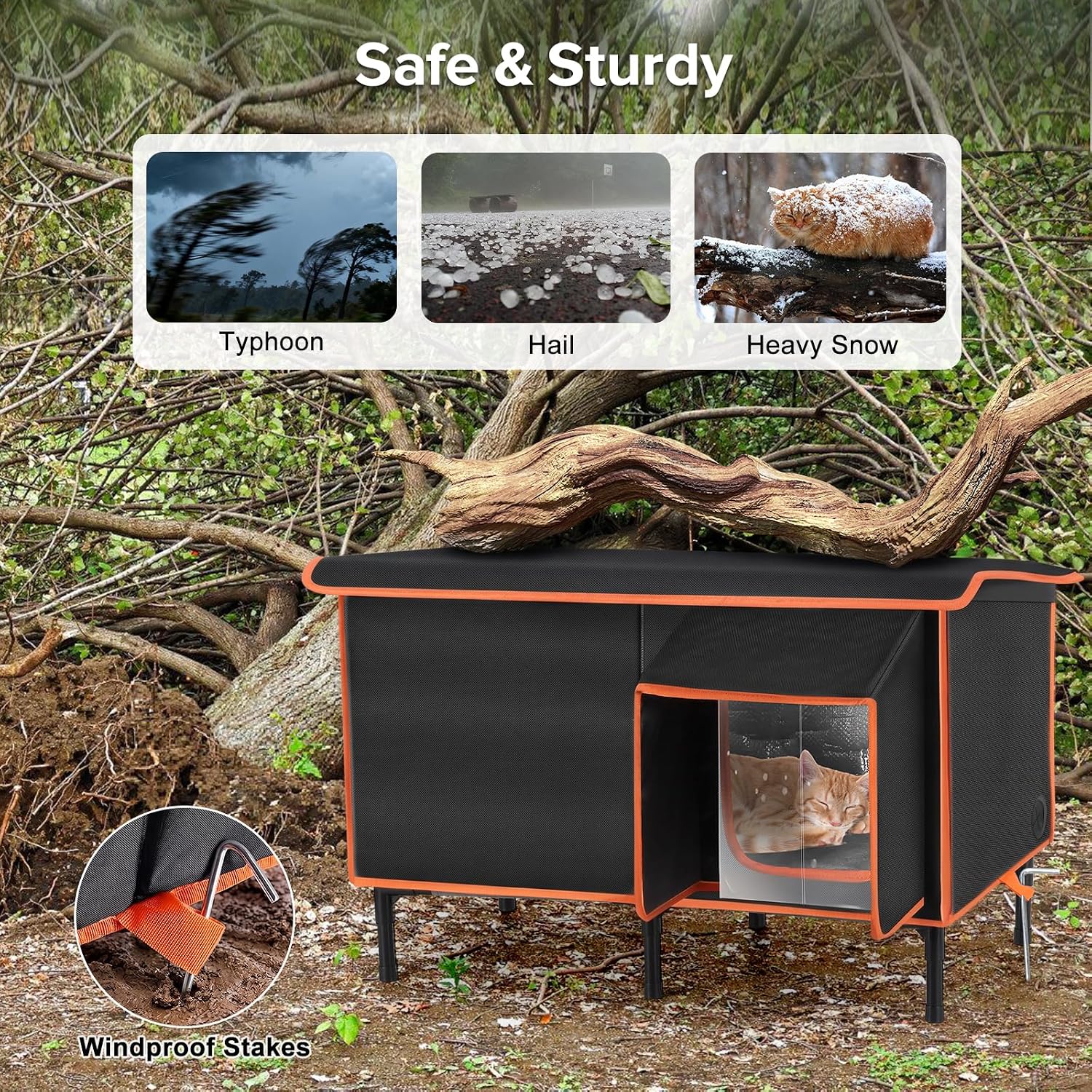 Detalle 1 de SIWA MARY TK-HPP6030T Heated Outdoor Cat House with Heating Pad