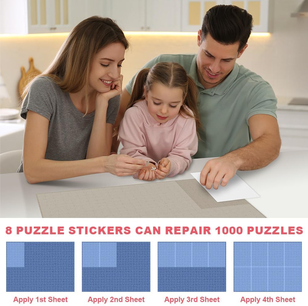 Detalle de Ainiv Colle Puzzle : 32 feuilles adhésives transparentes (PET) pour préserver 4×1000 pièces