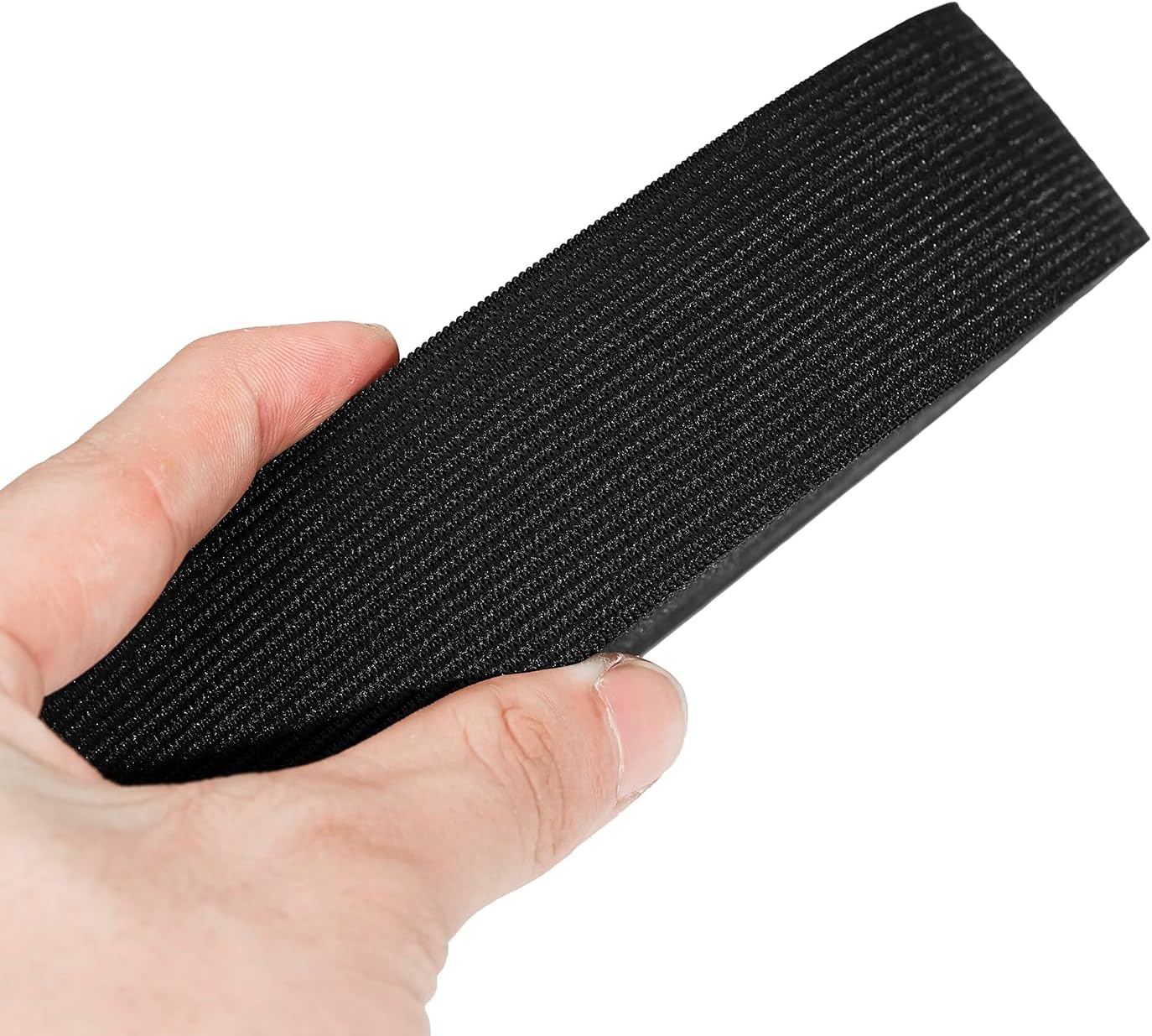 Detalle de HERZONE gummiband 20 m, 35 mm brett, svart i gummi och polyester