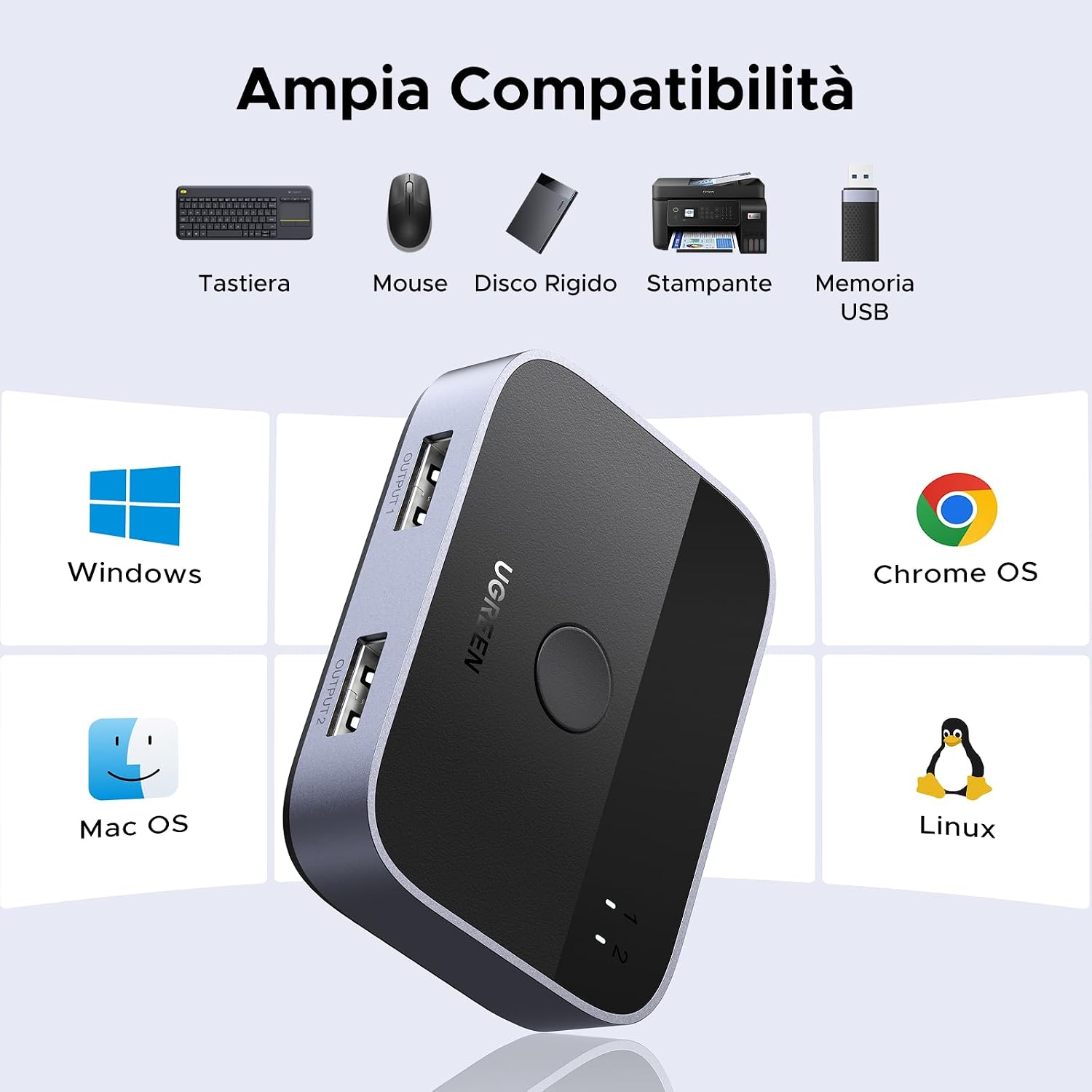 Thumbnail 5 de UGREEN Switch USB 3.0 KVM 5 Gbps 2 porte