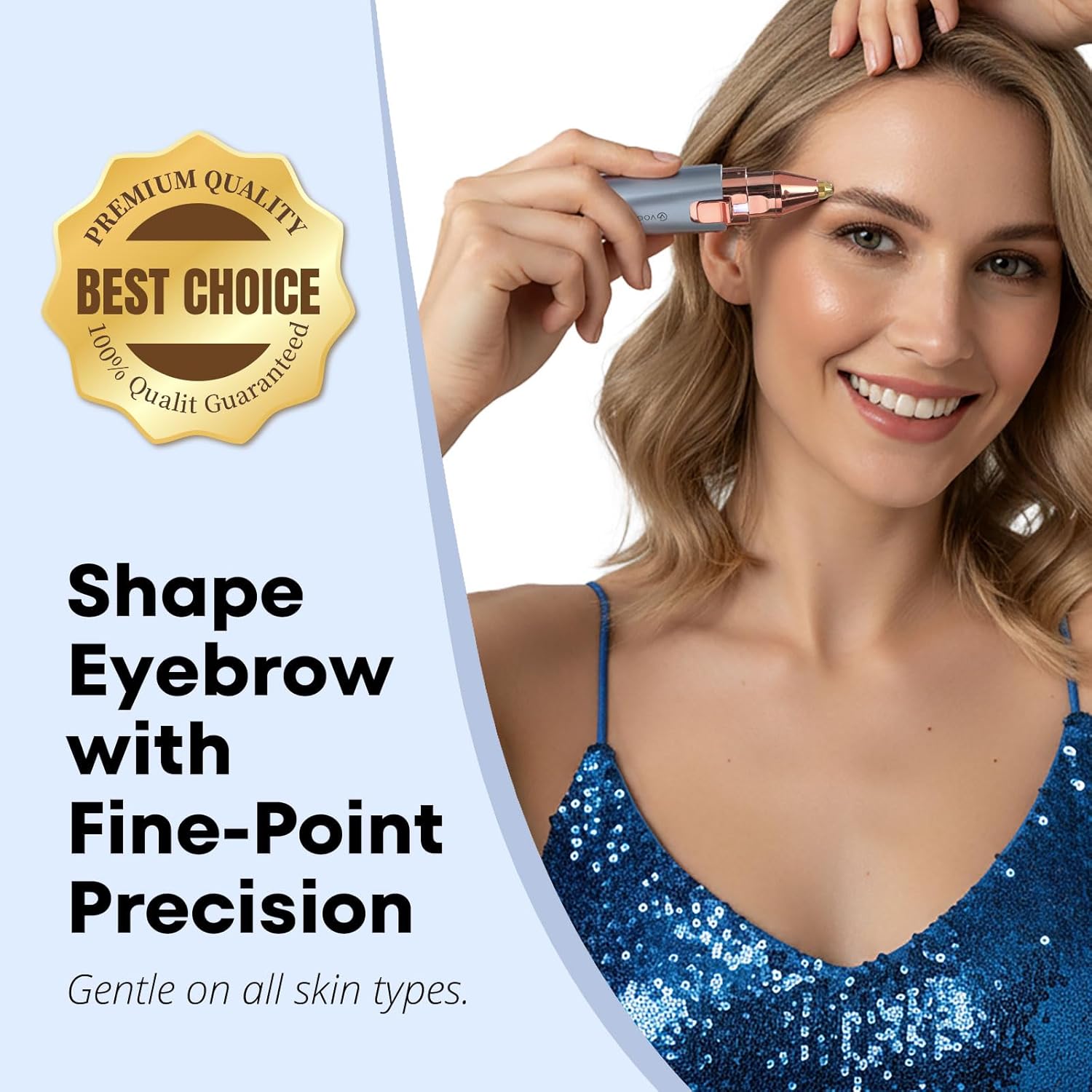 Thumbnail 3 de VG VOGCREST Tondeuse visage et sourcils pour femme (Bleu) – douce, précise et indolore sur le repousse