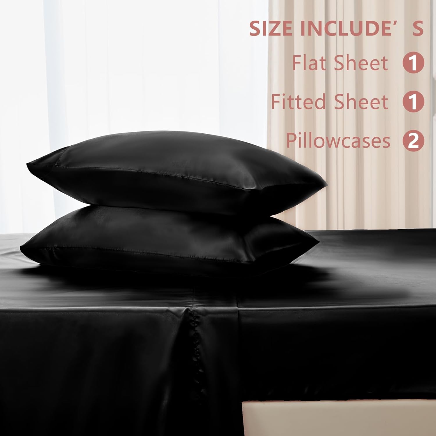 Thumbnail 5 de CozyLux Satin Sheets Queen Set 4pc