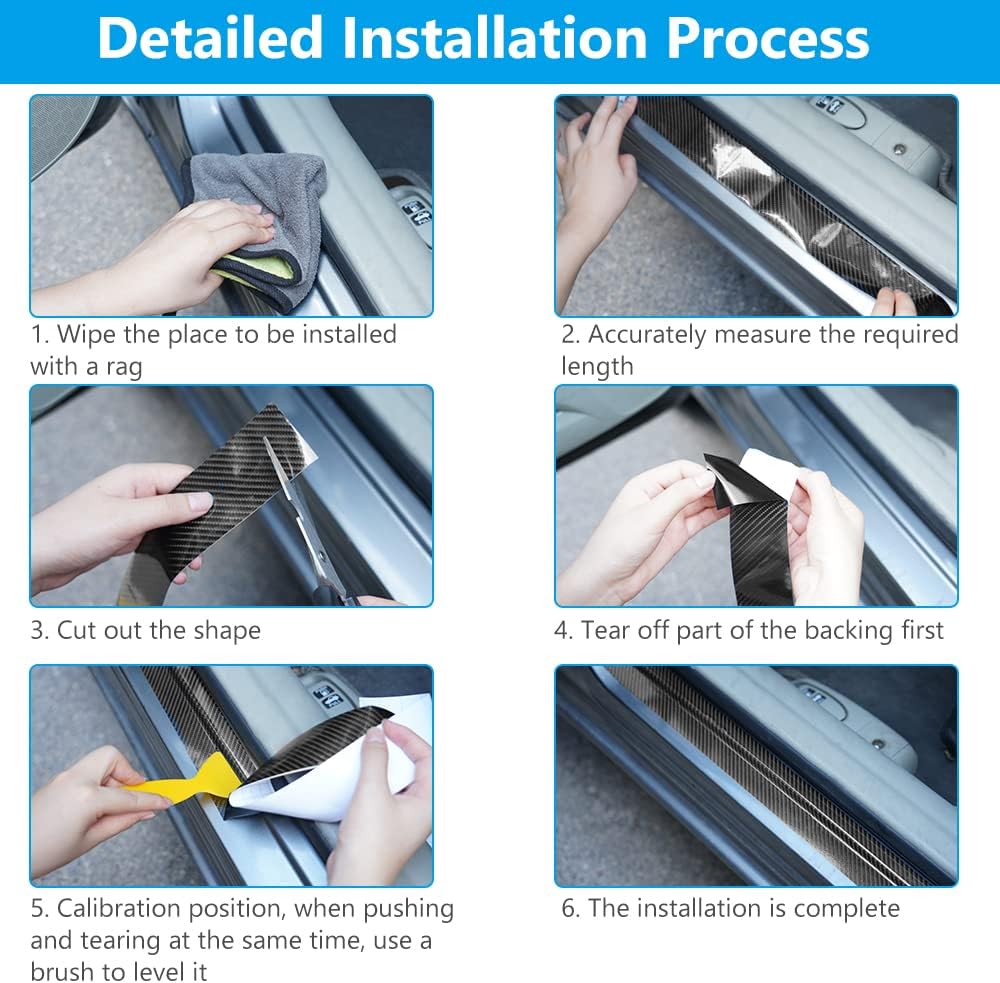 Thumbnail 4 de URAQT 6D Carbon Fibre Vinyl Wrap Roll (Black, Self-Adhesive, Waterproof Matte) – 10m x 5cm