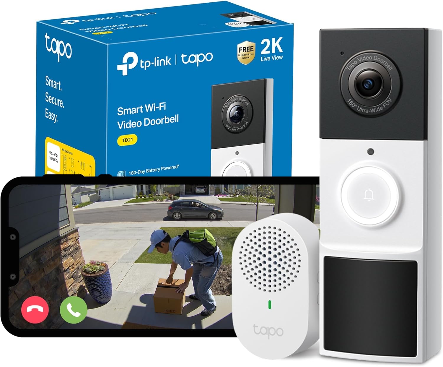 Detalle de Tapo TD21 2K Battery Video Doorbell