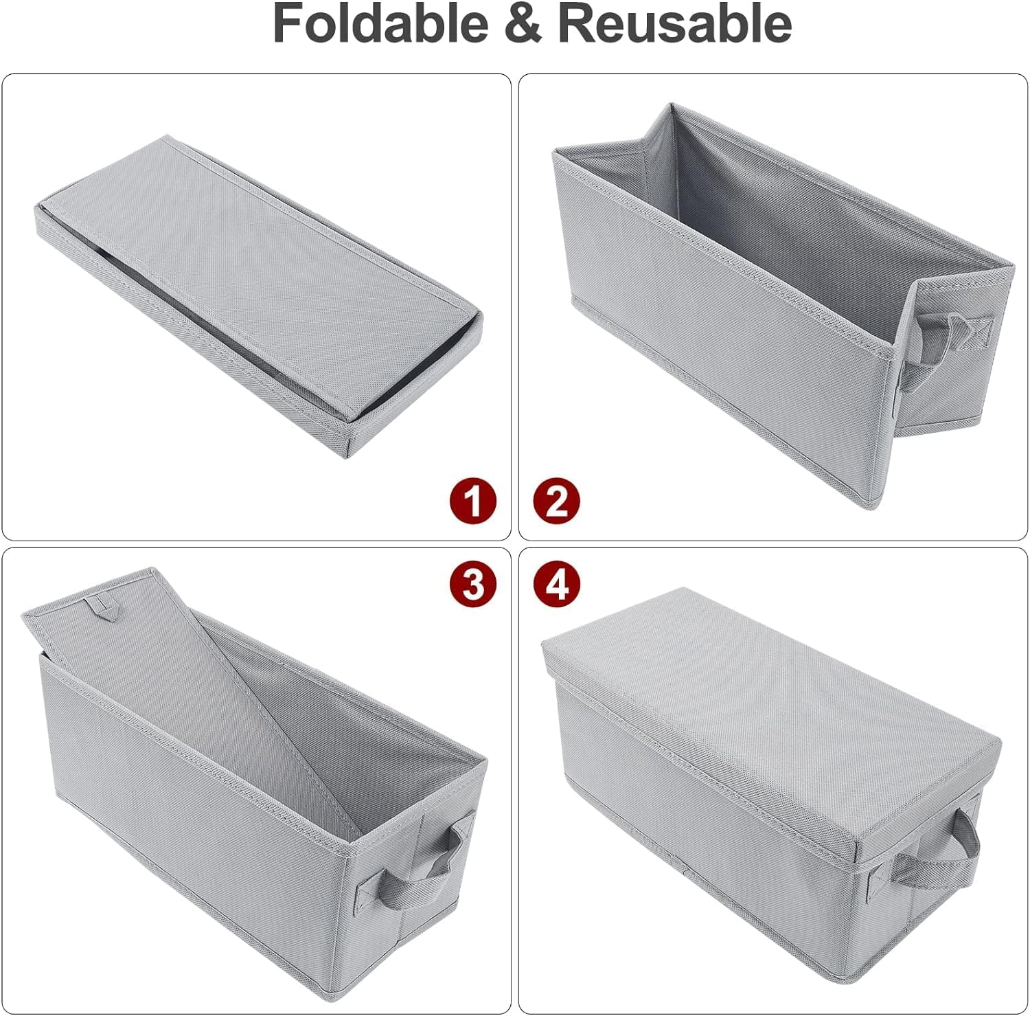 Detalle 2 de UENTIP CD-Aufbewahrungsbox grau – 1 Stück, 33,5 x 15 x 13,5 cm mit Platz für CDs in Jewel-, Slim- und CD-Hüllen