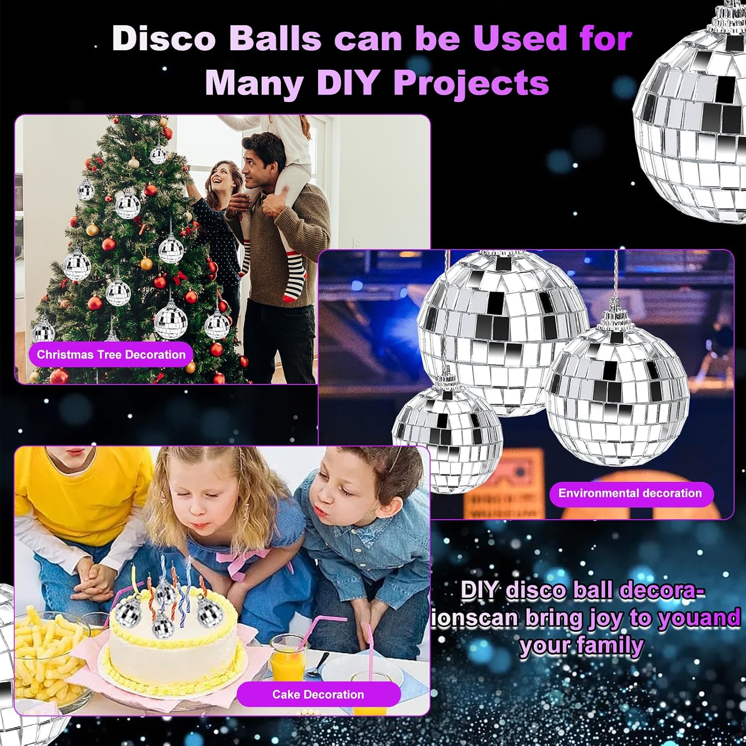 Detalle de Mobumeia 32 Teile Mini Discokugel Set – Deko Kugeln 2–5 cm