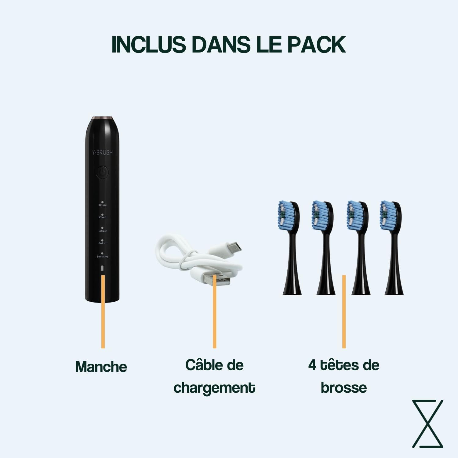 Thumbnail 3 de CleanMate brosse à dents électrique sonique Y-Brush (compatible Y-Brush Clean240) – 5 modes, autonomie jusqu’à 2 mois