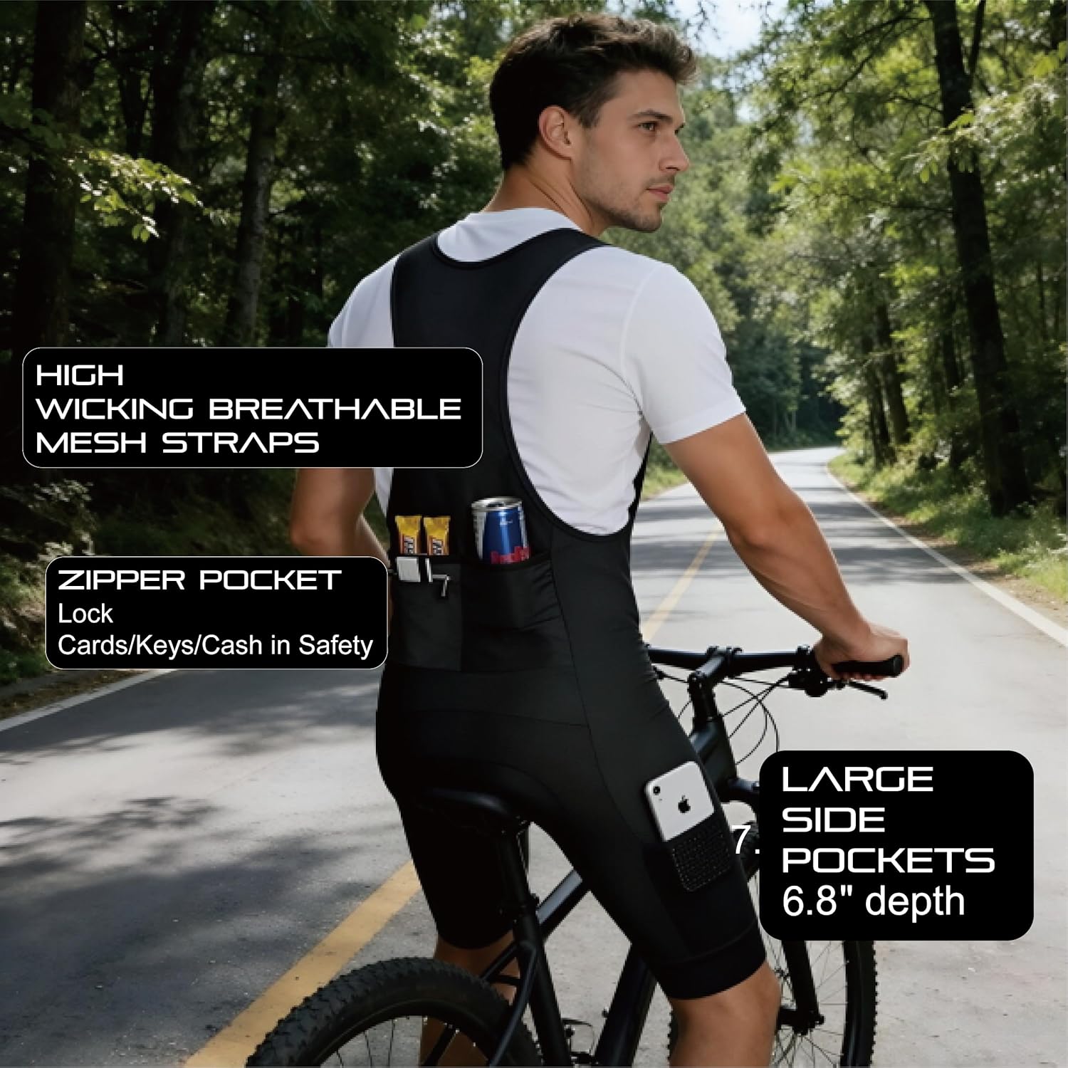 Thumbnail 2 de CEROTIPOLAR Herren-Bib Shorts mit Langstrecken-Polster und UPF50+ Sonnenschutz